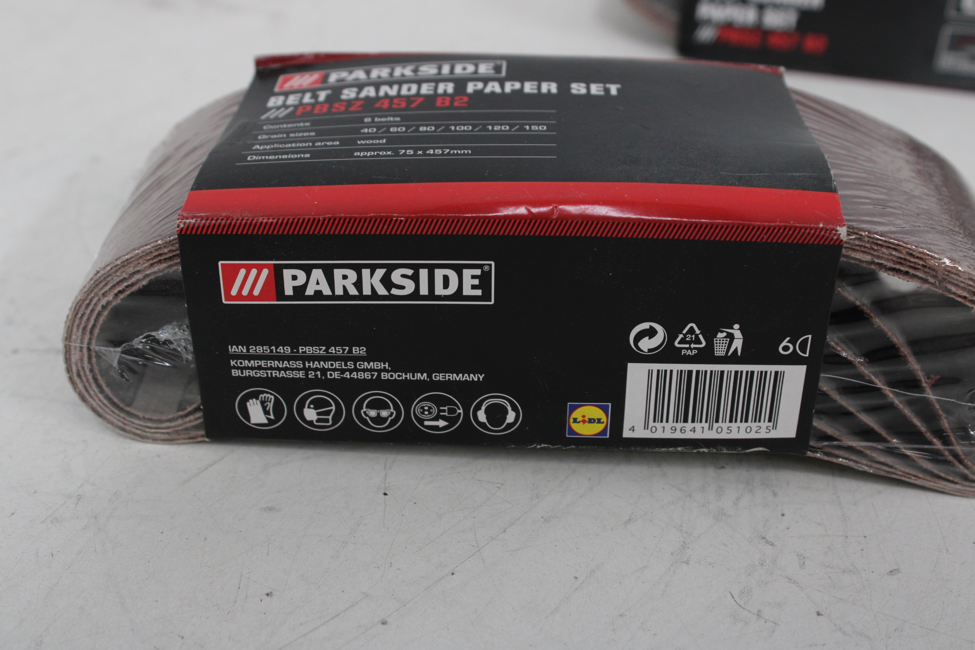 Parkside belt sander papier set PBSZ 457 B2 – foto 4 – kavel bij GSD Auctions, Zoeterwoude