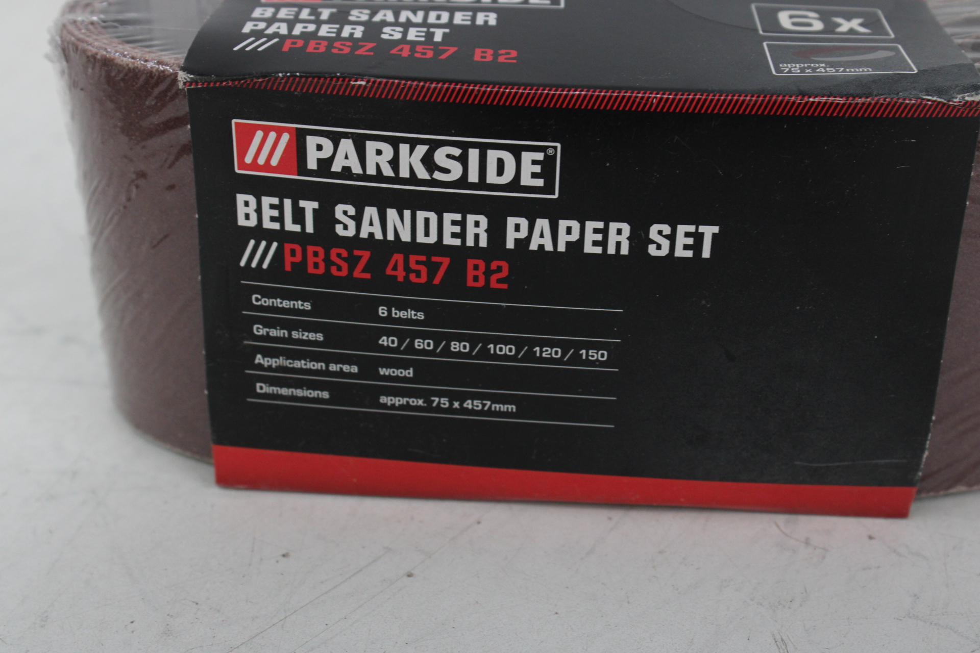Parkside belt sander papier set PBSZ 457 B2 – foto 5 – kavel bij GSD Auctions, Zoeterwoude