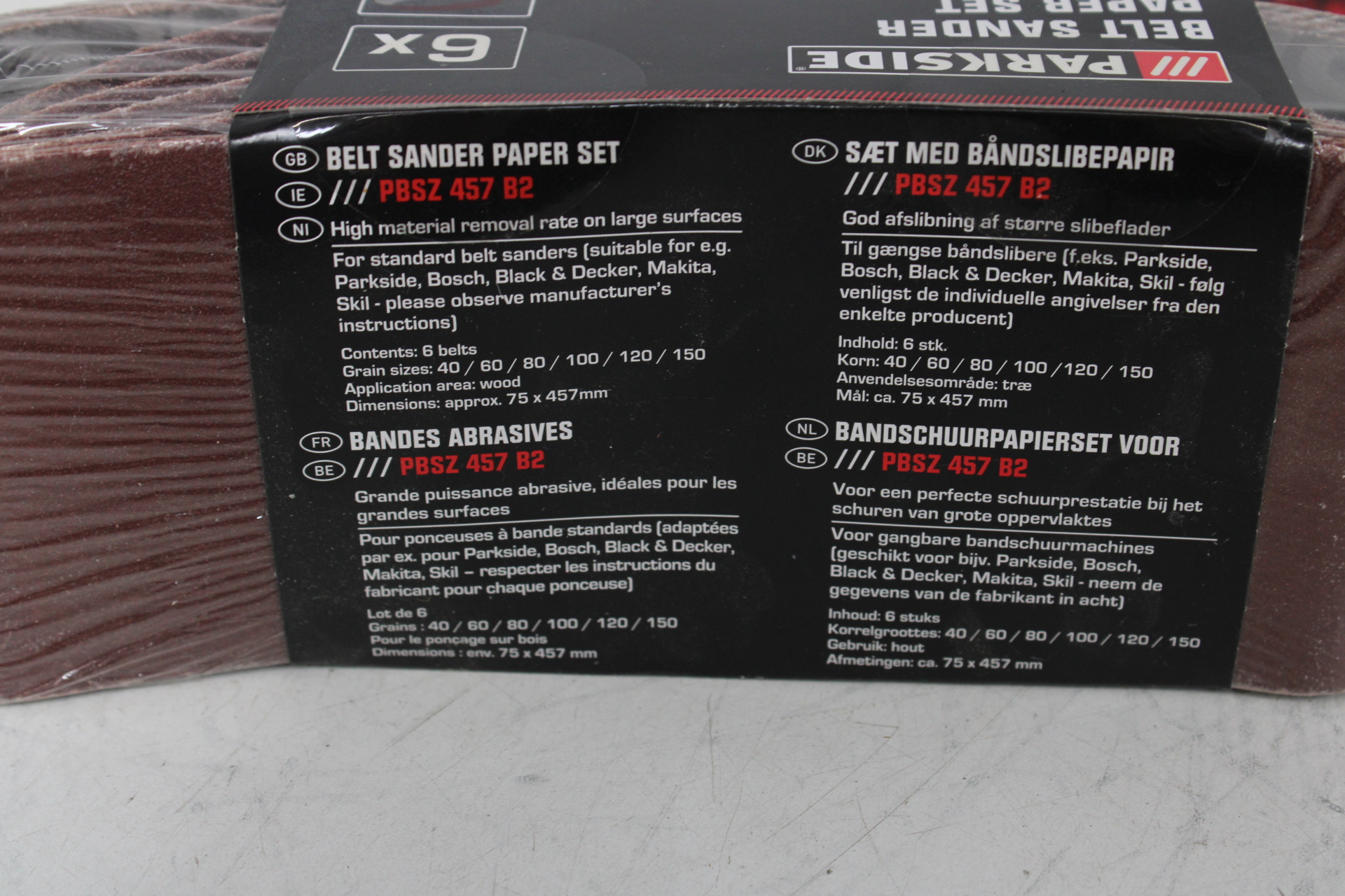 Parkside belt sander papier set PBSZ 457 B2 – foto 6 – kavel bij GSD Auctions, Zoeterwoude