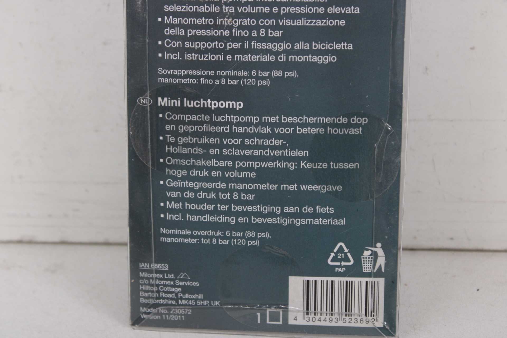 Crivit Sports luchtpomp met manometer – foto 7 – kavel bij GSD Auctions, Zoeterwoude
