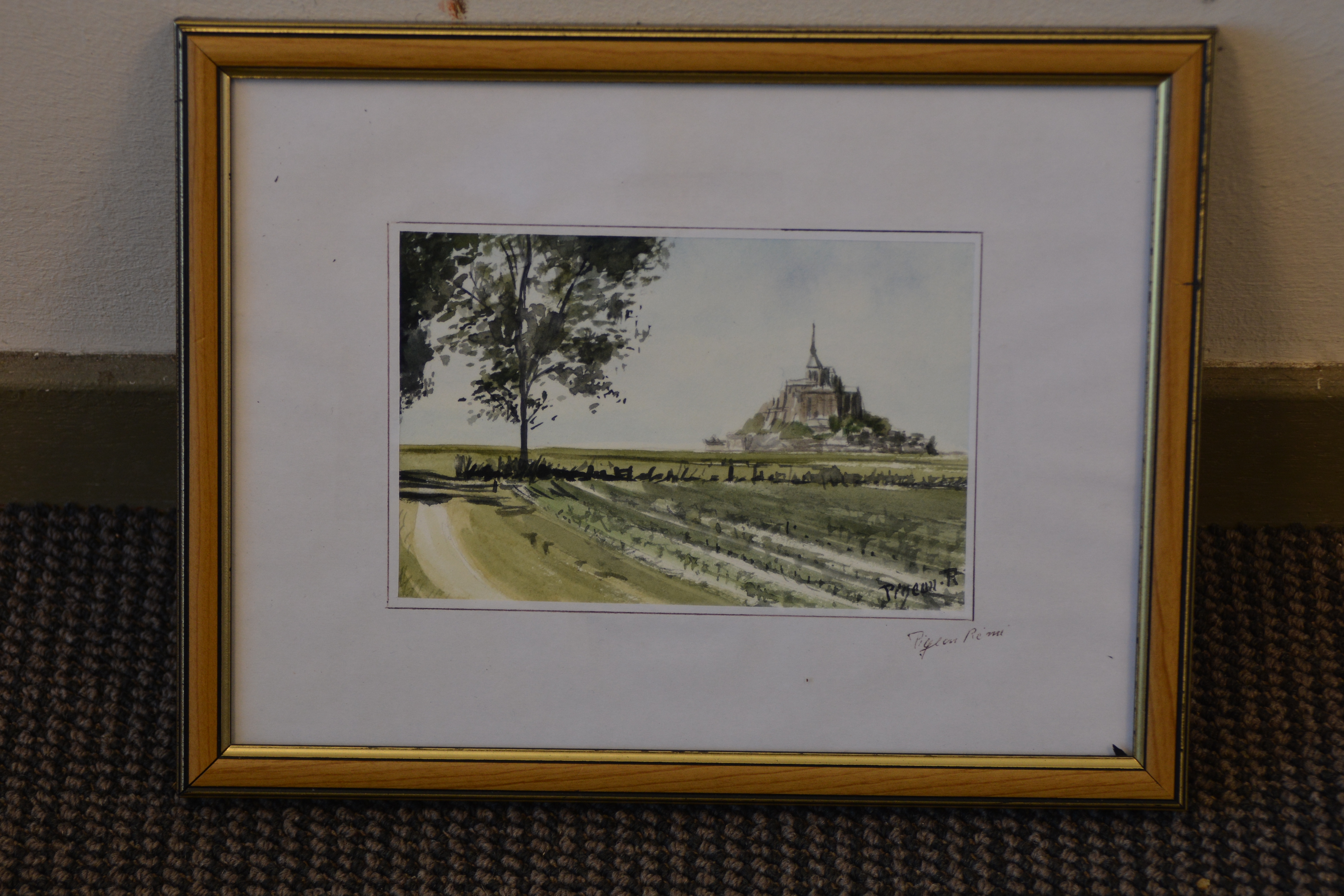 Aquarel van Pigeon Rémi: Mont St. Michel' – kavel bij GSD Auctions, Zoeterwoude