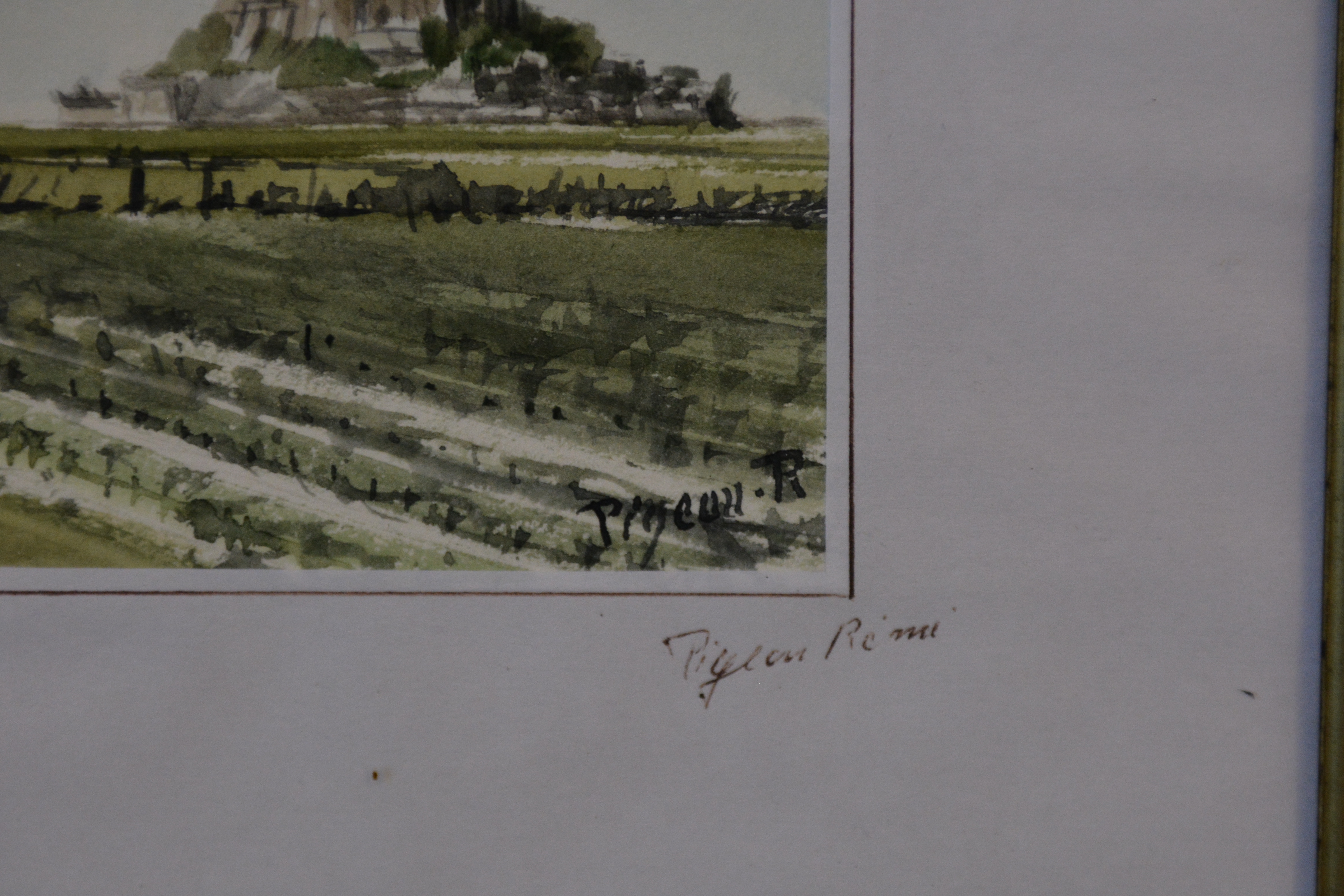 Aquarel van Pigeon Rémi: Mont St. Michel' – foto 5 – kavel bij GSD Auctions, Zoeterwoude