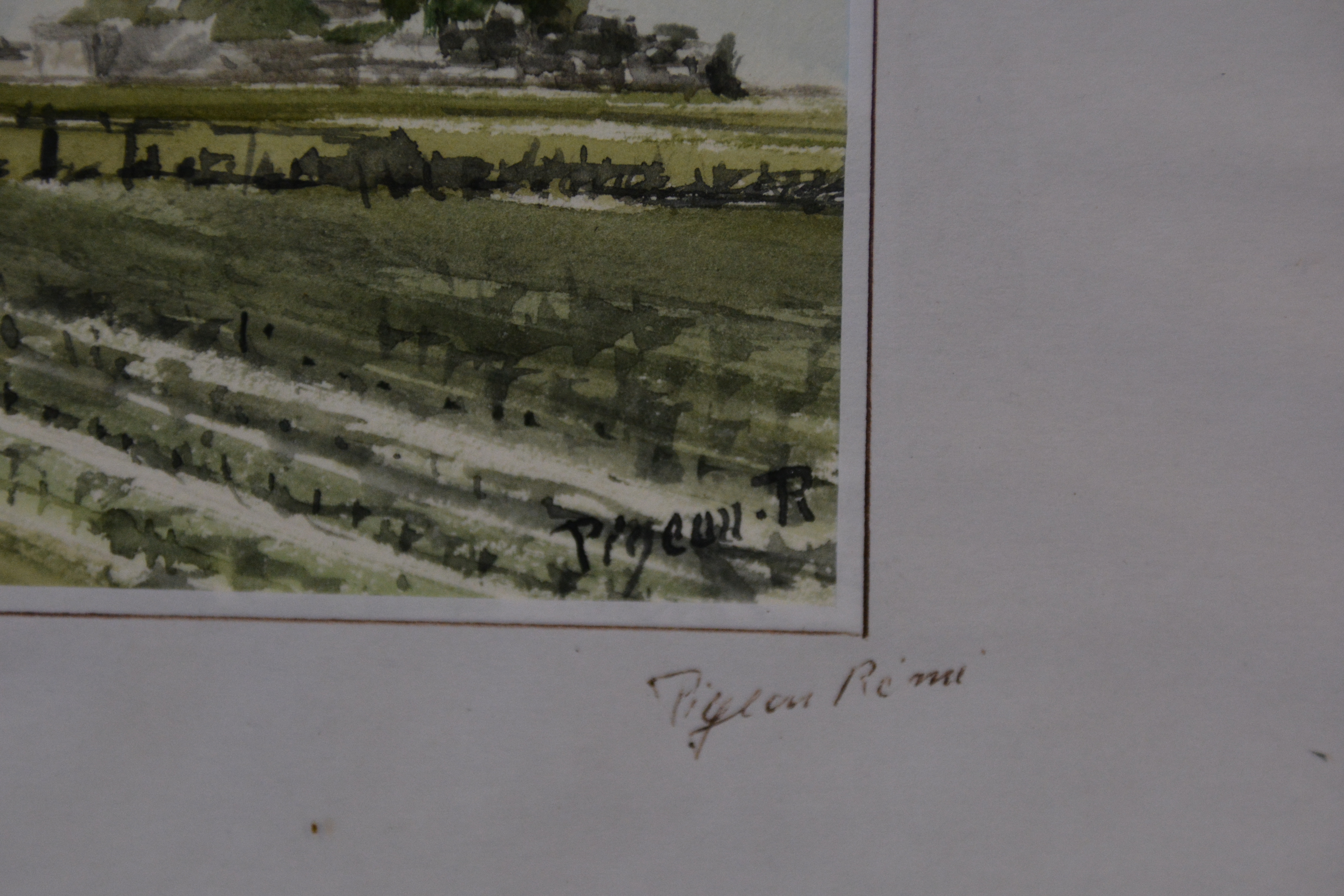 Aquarel van Pigeon Rémi: Mont St. Michel' – foto 7 – kavel bij GSD Auctions, Zoeterwoude