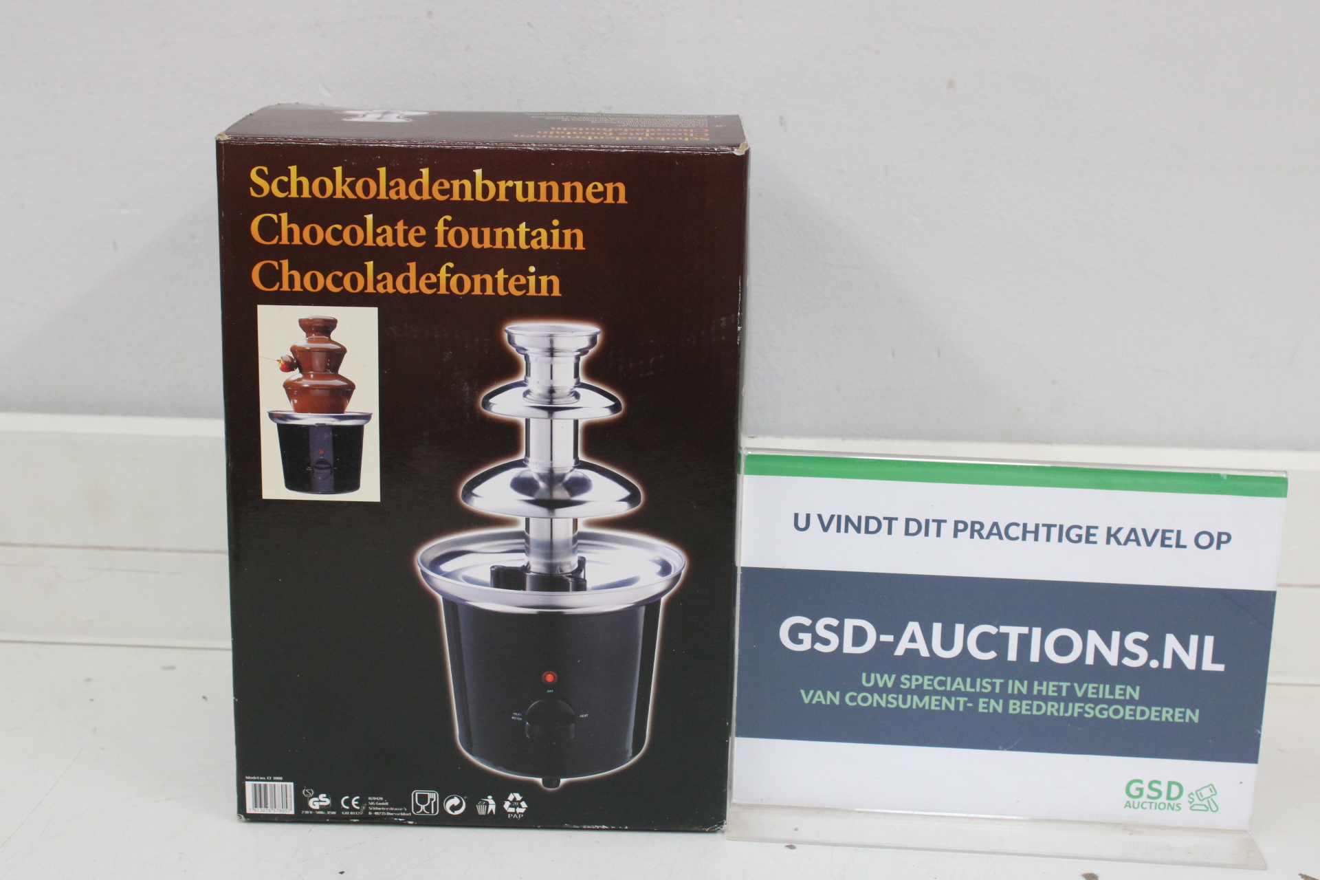 Chocoladefontein in doos' – kavel bij GSD Auctions, Zoeterwoude