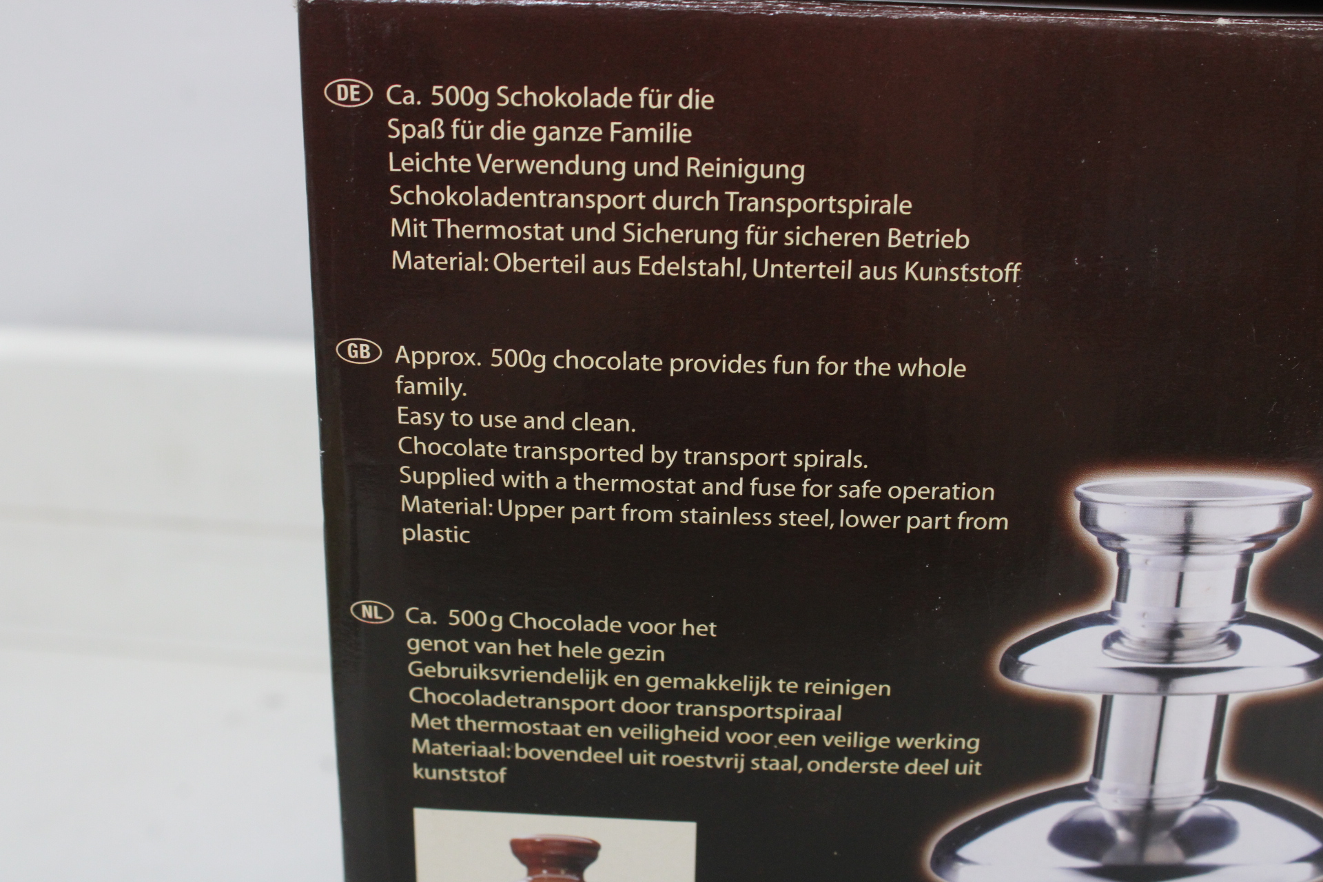 Chocoladefontein in doos' – foto 8 – kavel bij GSD Auctions, Zoeterwoude