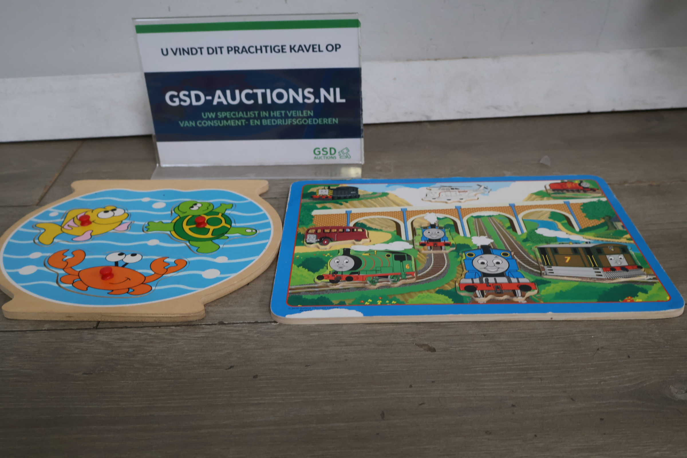 Houten kinderspellen met dieren en Thomas de Trein' – foto 2 – kavel bij GSD Auctions, Zoeterwoude