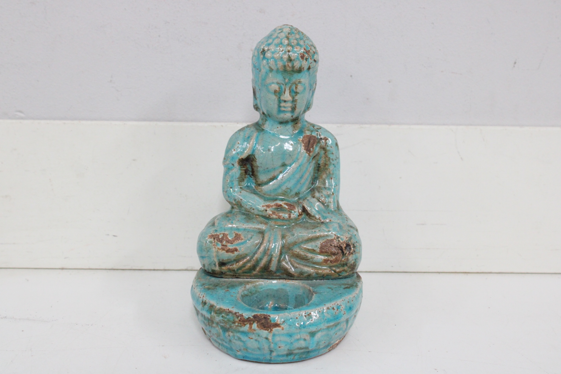 Set van twee keramische Boeddha beelden' – foto 5 – kavel bij GSD Auctions, Zoeterwoude