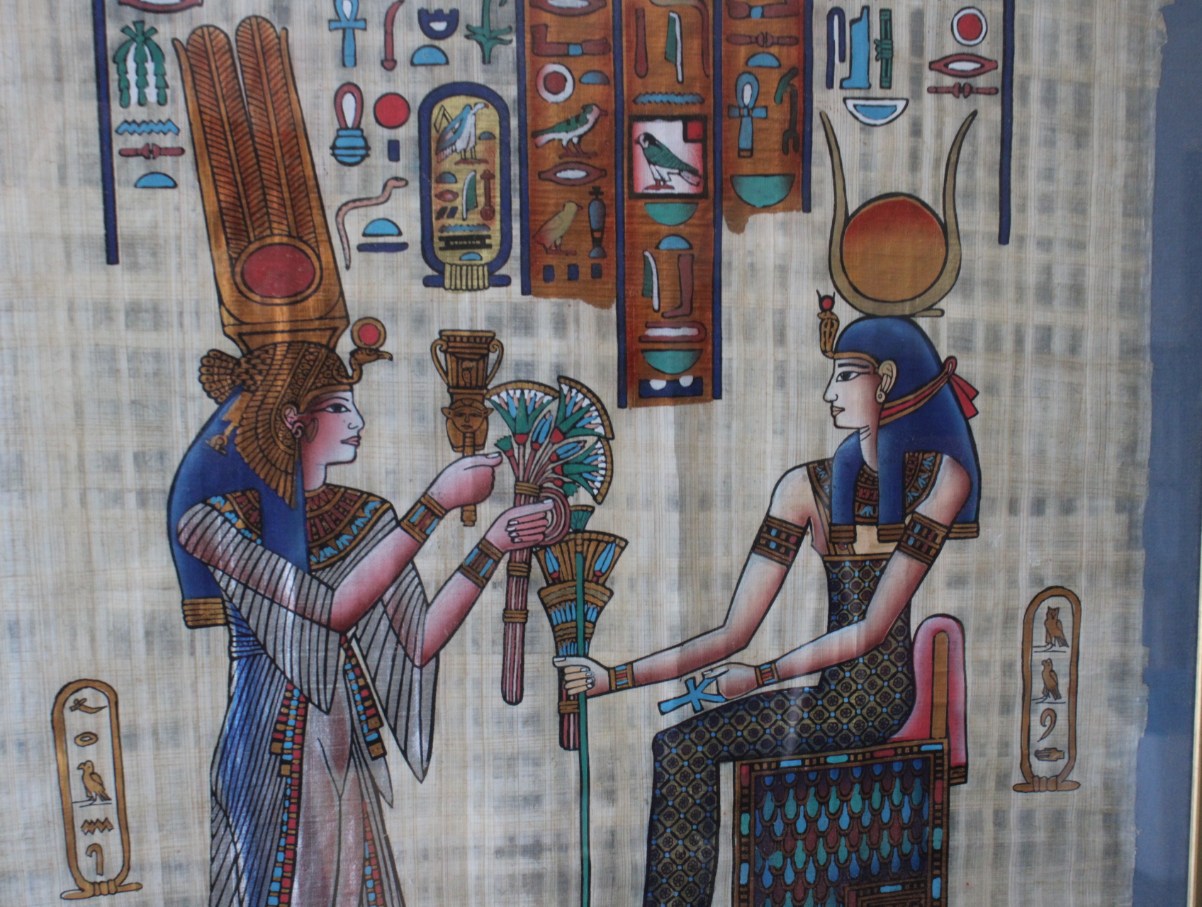 Ingelijste papyrus met Egyptische voorstelling – foto 8 – kavel bij GSD Auctions, Zoeterwoude