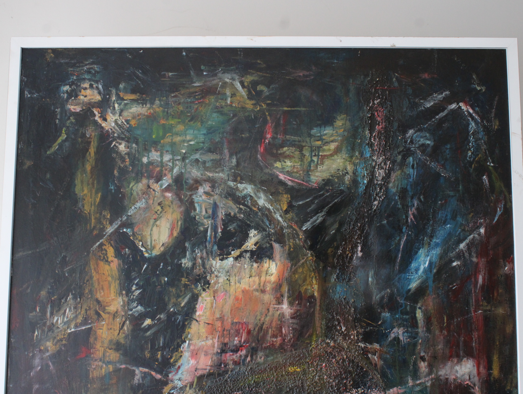 Abstract schilderij in witte lijst – foto 3 – kavel bij GSD Auctions, Zoeterwoude