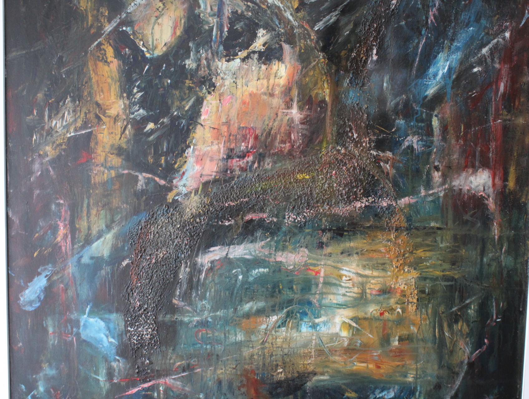 Abstract schilderij in witte lijst – foto 4 – kavel bij GSD Auctions, Zoeterwoude
