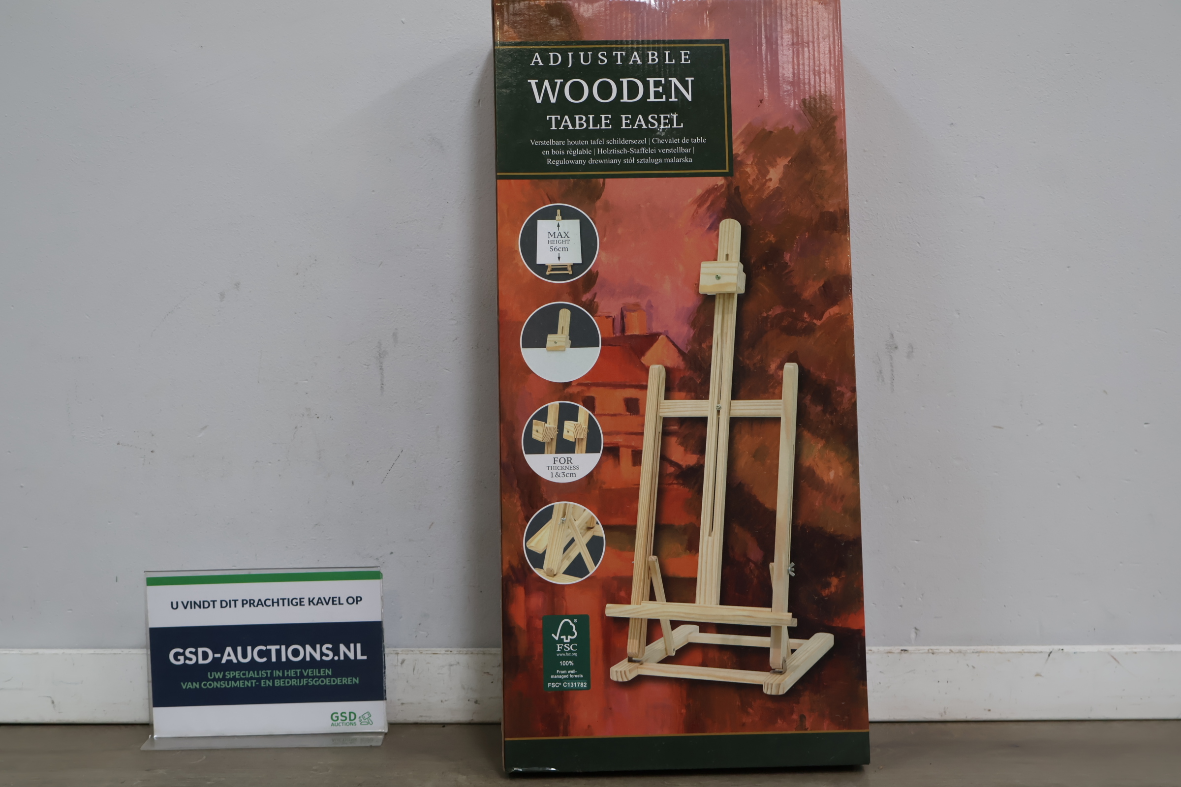 Adjustable houten tafel schildersezel – kavel bij GSD Auctions, Zoeterwoude
