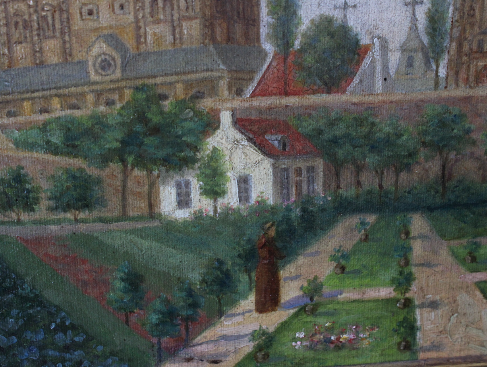Olieverfschilderij stadsgezicht met torens – foto 9 – kavel bij GSD Auctions, Zoeterwoude