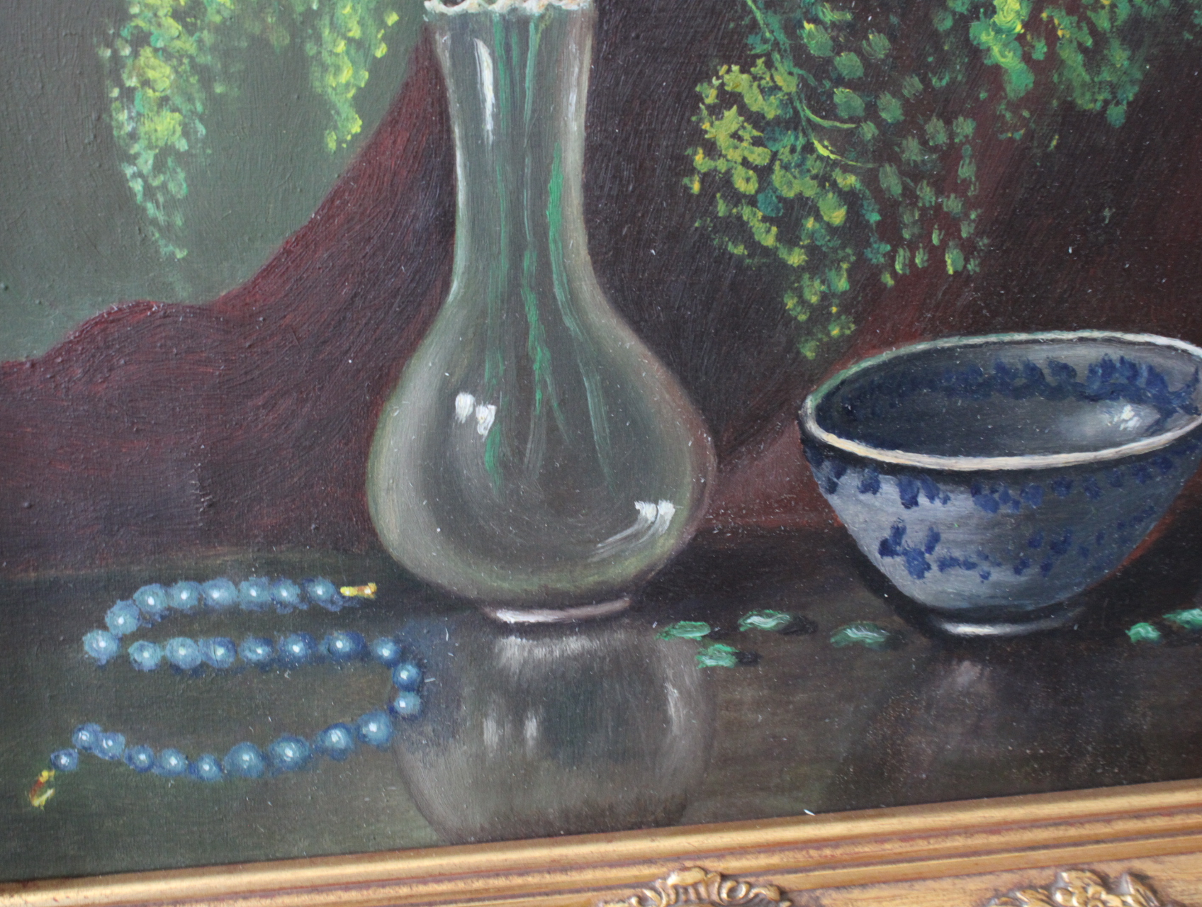 Schilderij stilleven met orchideeën en blauwe sierkom – foto 9 – kavel bij GSD Auctions, Zoeterwoude