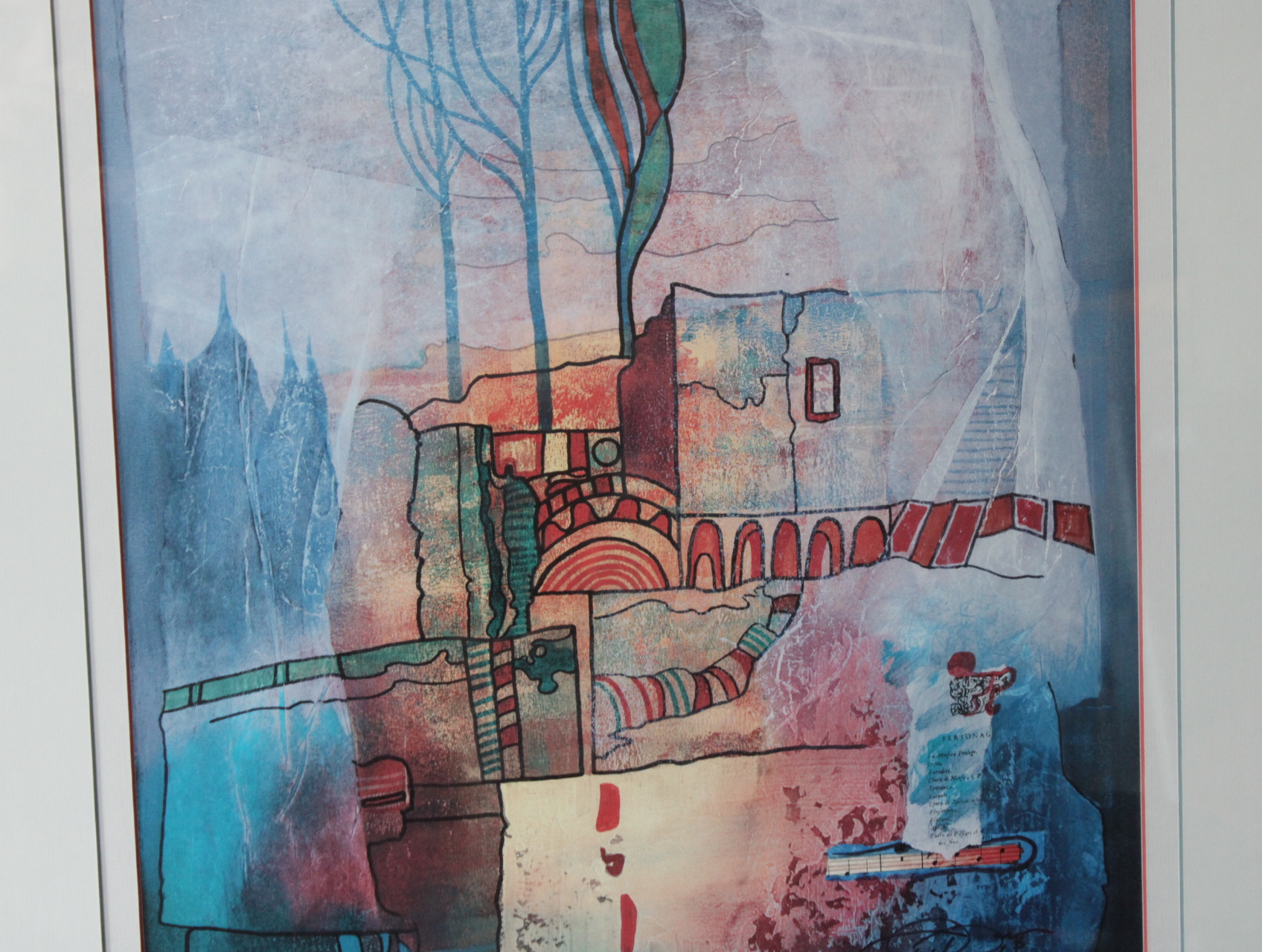 Ingelijst abstract aquarel kunstwerk – foto 3 – kavel bij GSD Auctions, Zoeterwoude
