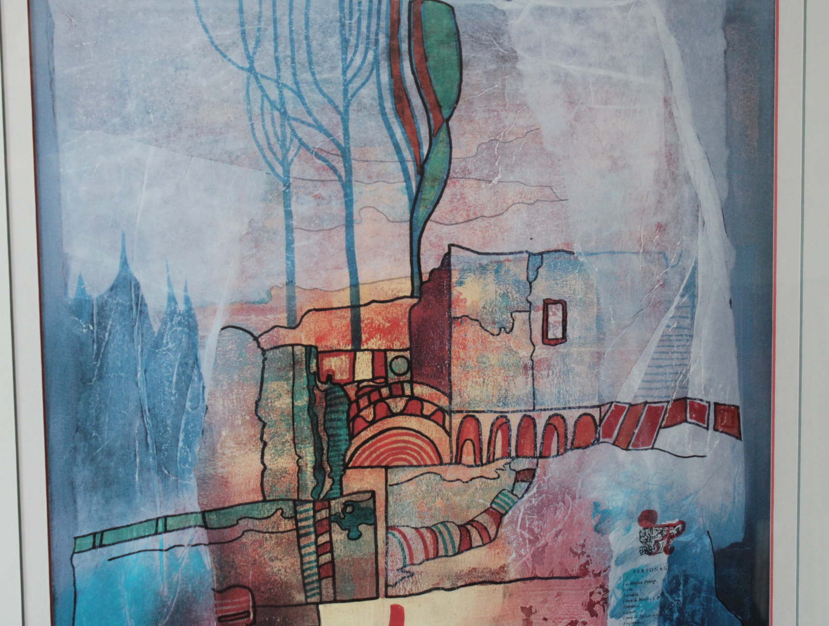 Ingelijst abstract aquarel kunstwerk – foto 8 – kavel bij GSD Auctions, Zoeterwoude