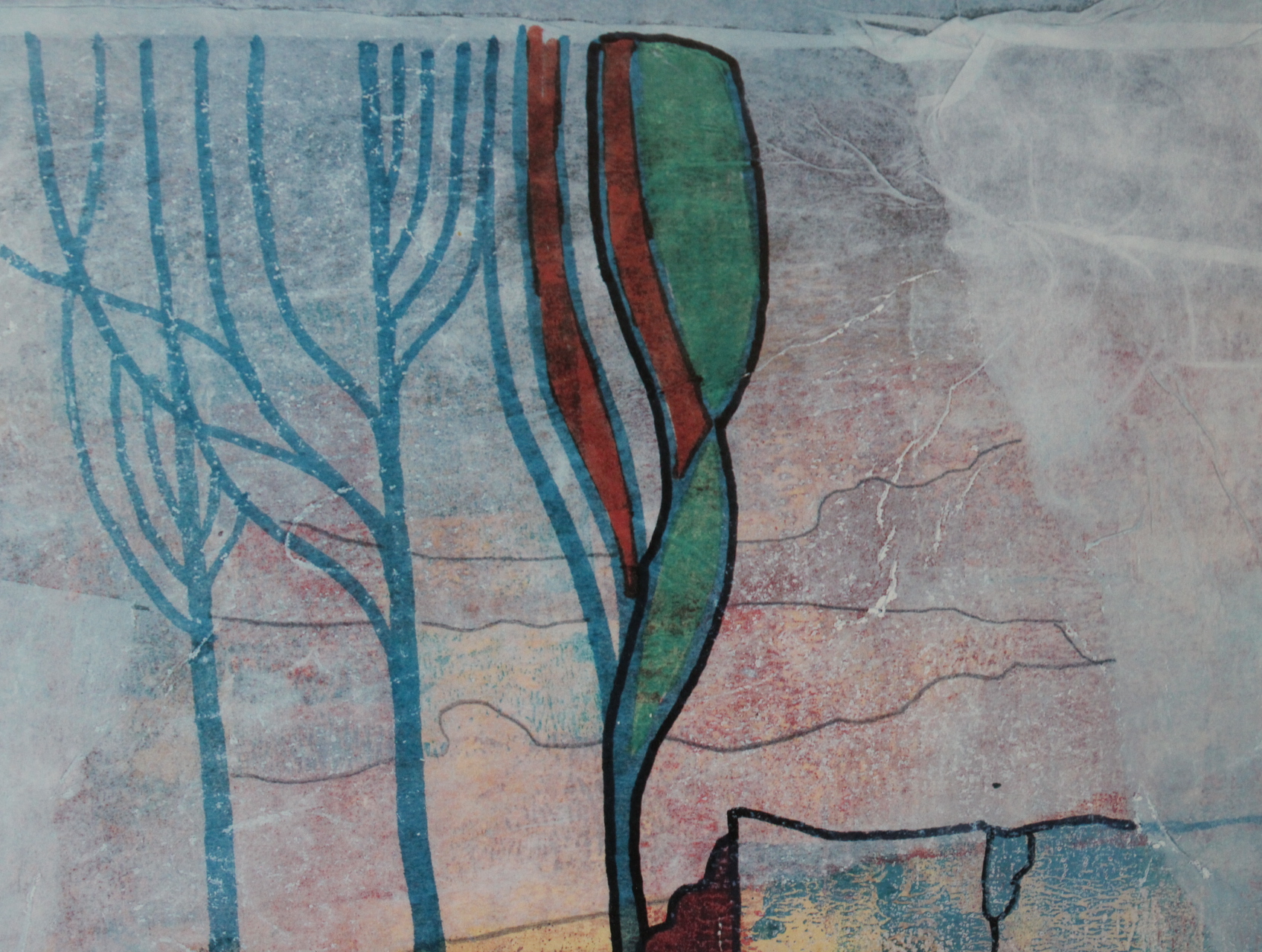 Ingelijst abstract aquarel kunstwerk – foto 9 – kavel bij GSD Auctions, Zoeterwoude