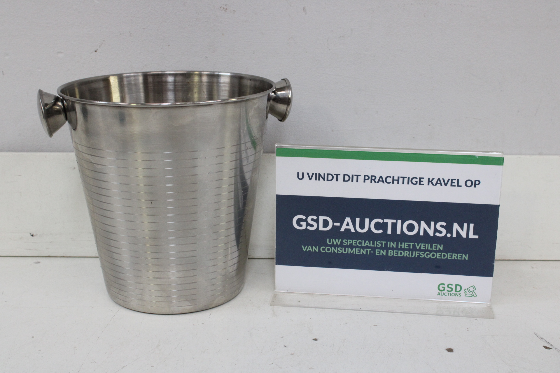 RVS Champagnekoeler met dubbele handvaten – kavel bij GSD Auctions, Zoeterwoude