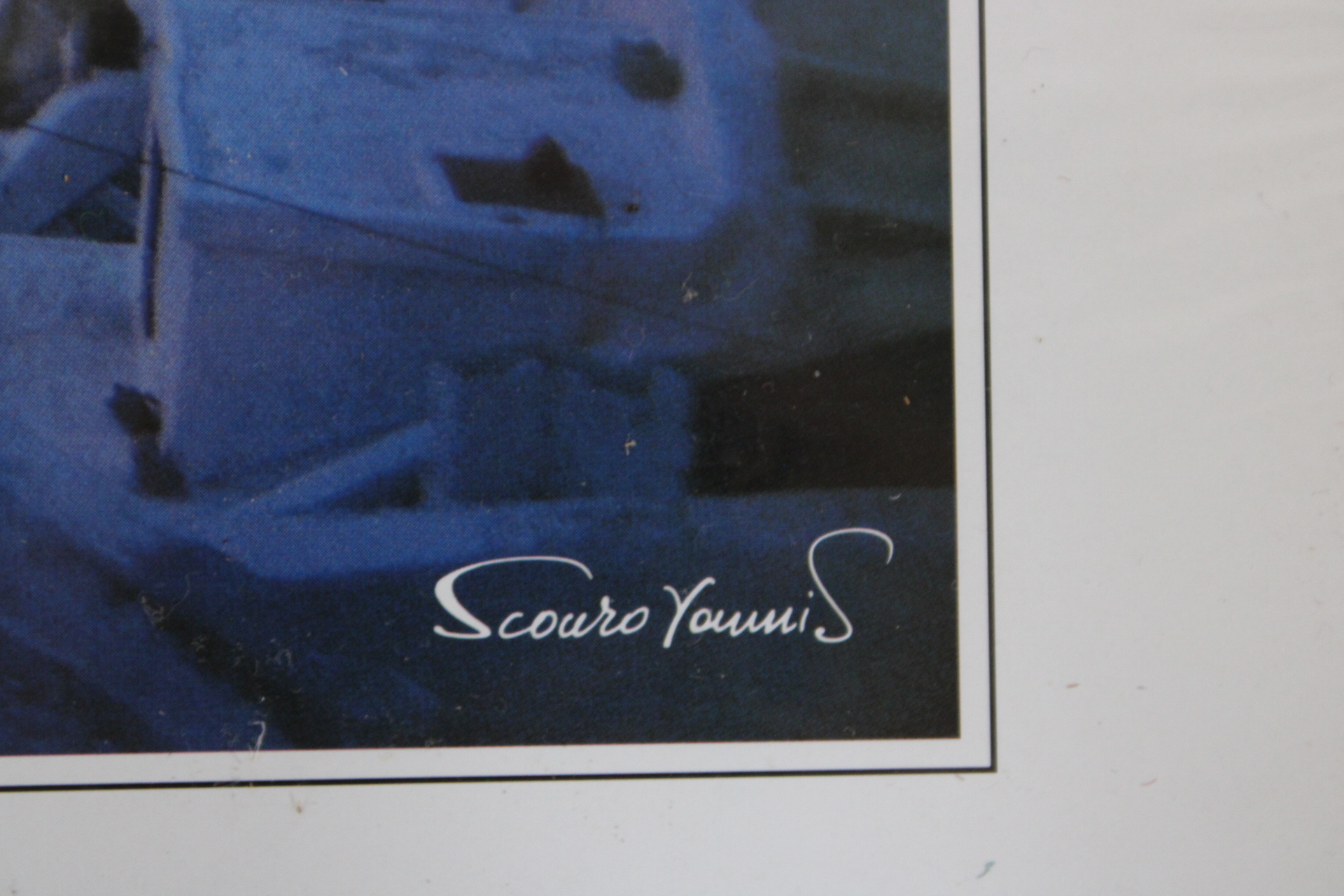 Set van 4 ingelijste en gelaakte foto's en prent Santorini – foto 8 – kavel bij GSD Auctions, Zoeterwoude