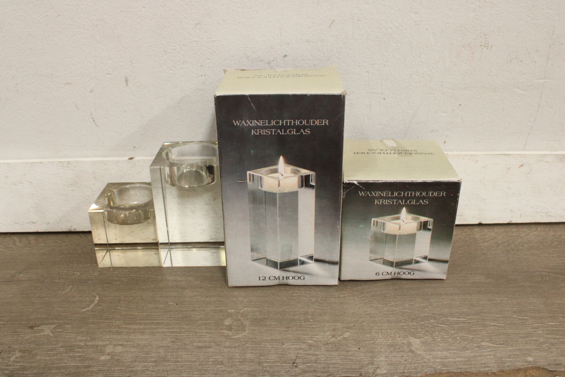 Kristallen waxinelichthouders 6 en 12 cm hoog – foto 2 – kavel bij GSD Auctions, Zoeterwoude
