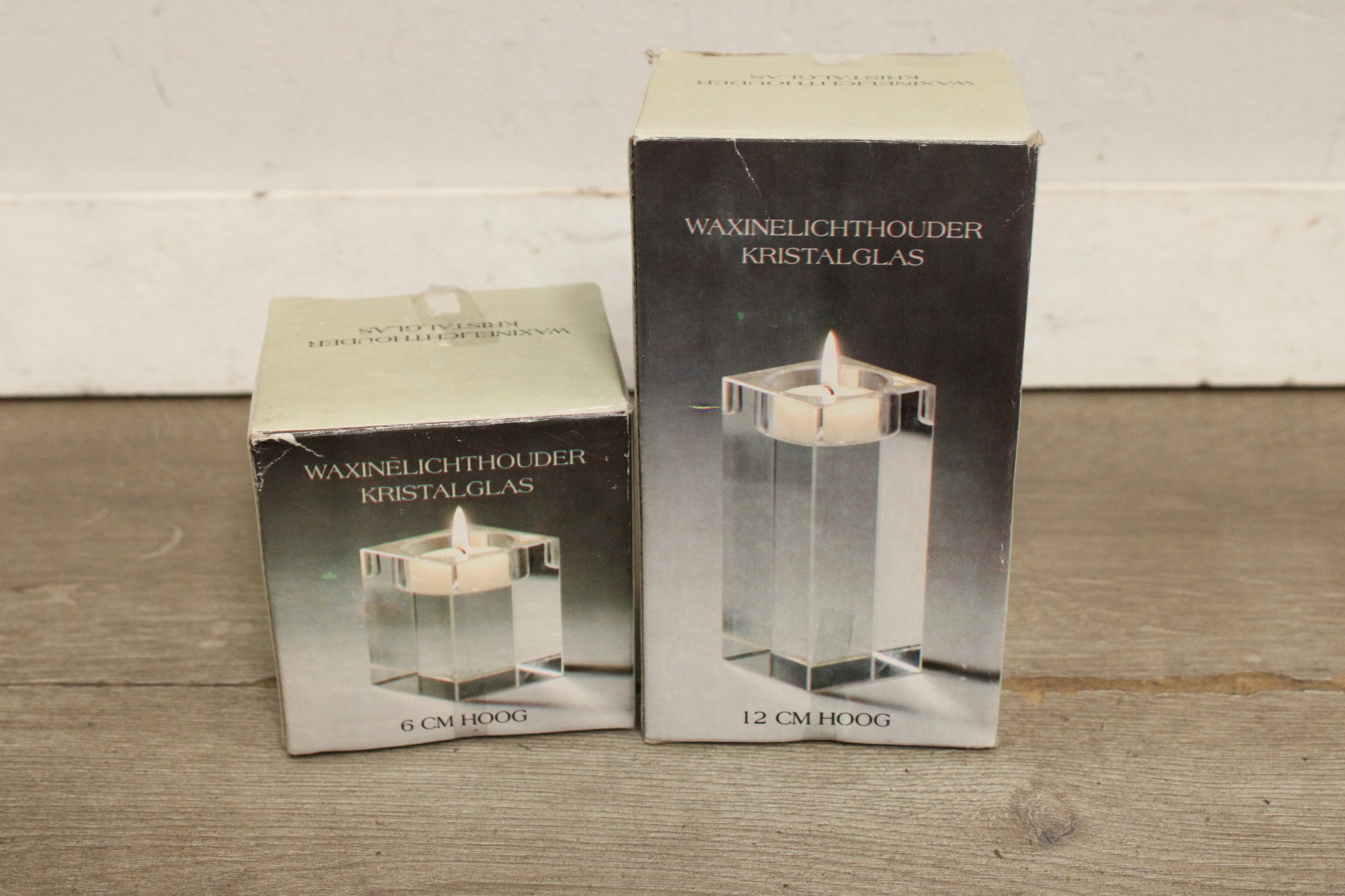 Kristallen waxinelichthouders 6 en 12 cm hoog – foto 9 – kavel bij GSD Auctions, Zoeterwoude