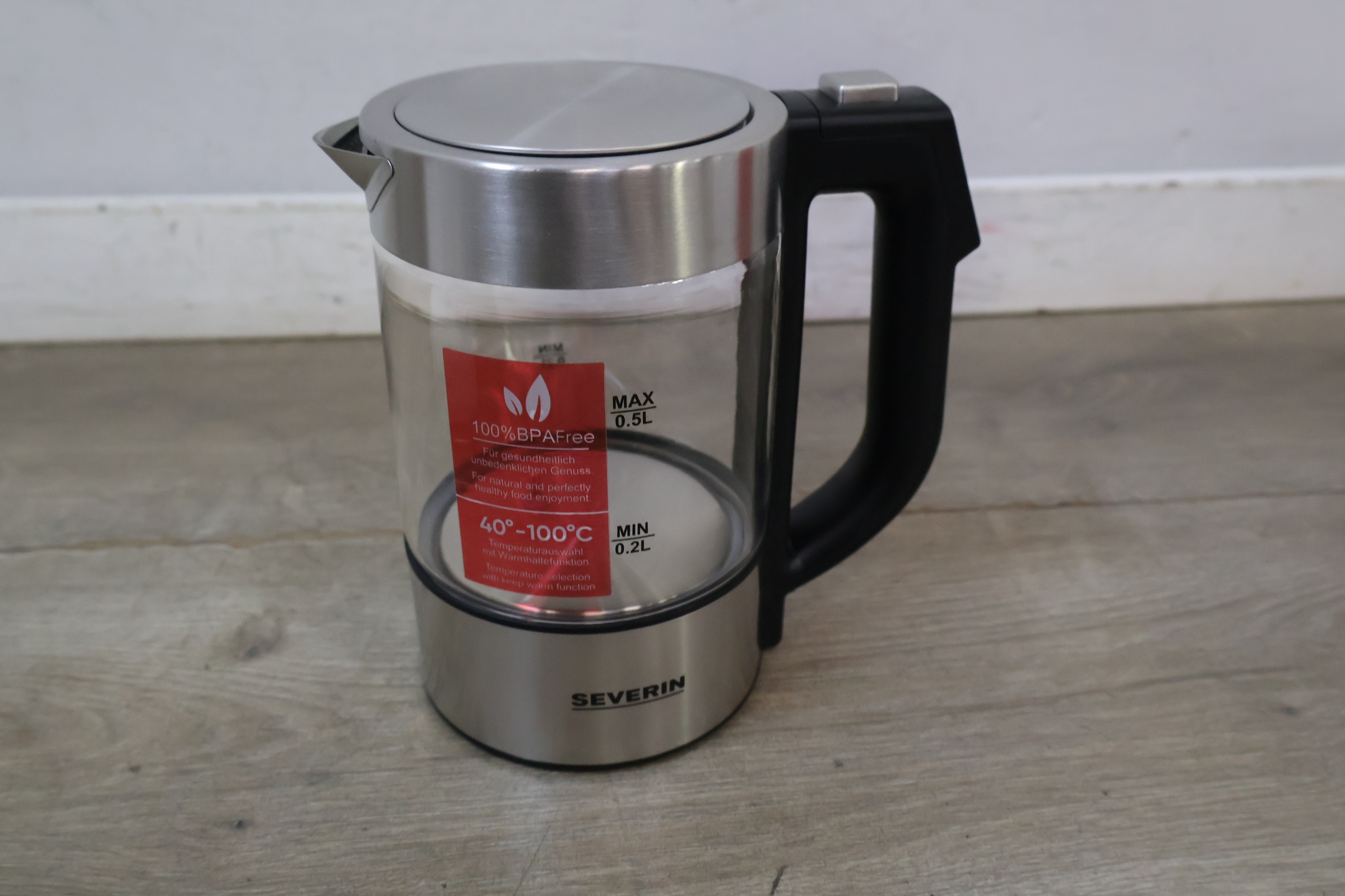 Severin Digital Mini Glass Kettle waterkoker – foto 6 – kavel bij GSD Auctions, Zoeterwoude