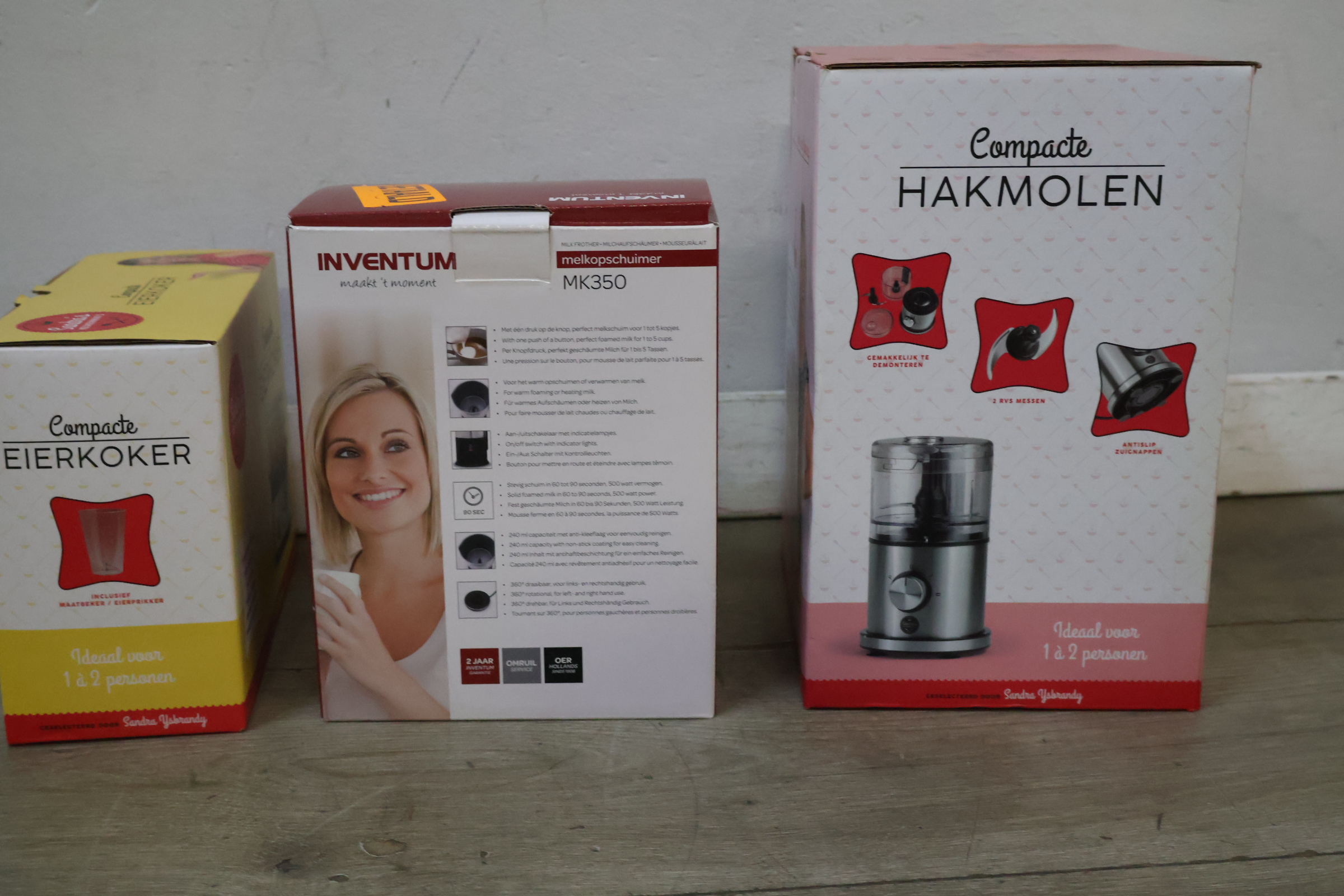 Inventum melkschuimer MK350 en Sandra's keukenmini's compacte eierkoker en hakmolen – foto 4 – kavel bij GSD Auctions, Zoeterwoude