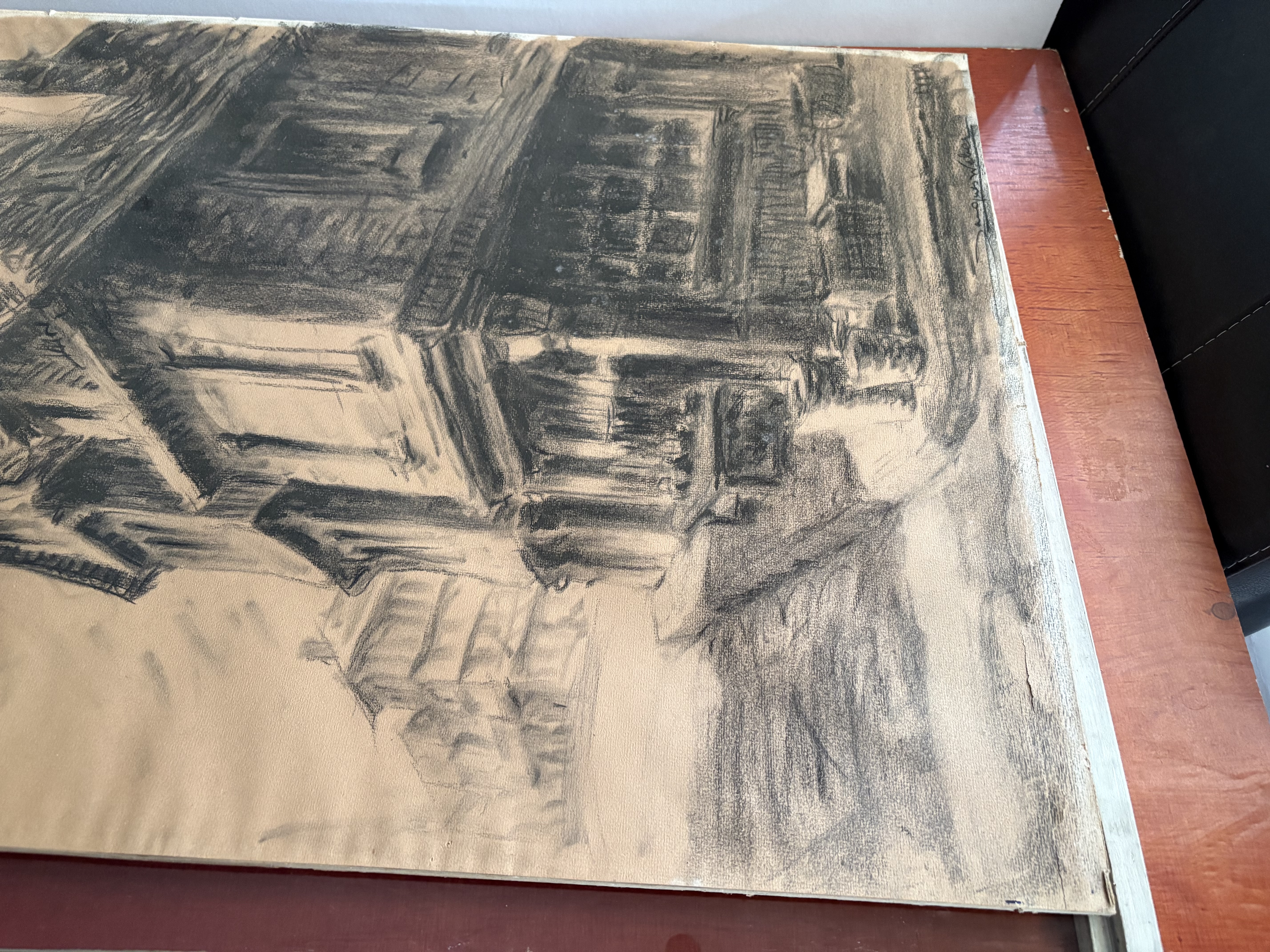 Zwarte antieke houtskool schildrij – foto 3 – kavel bij GSD Auctions, Zoeterwoude
