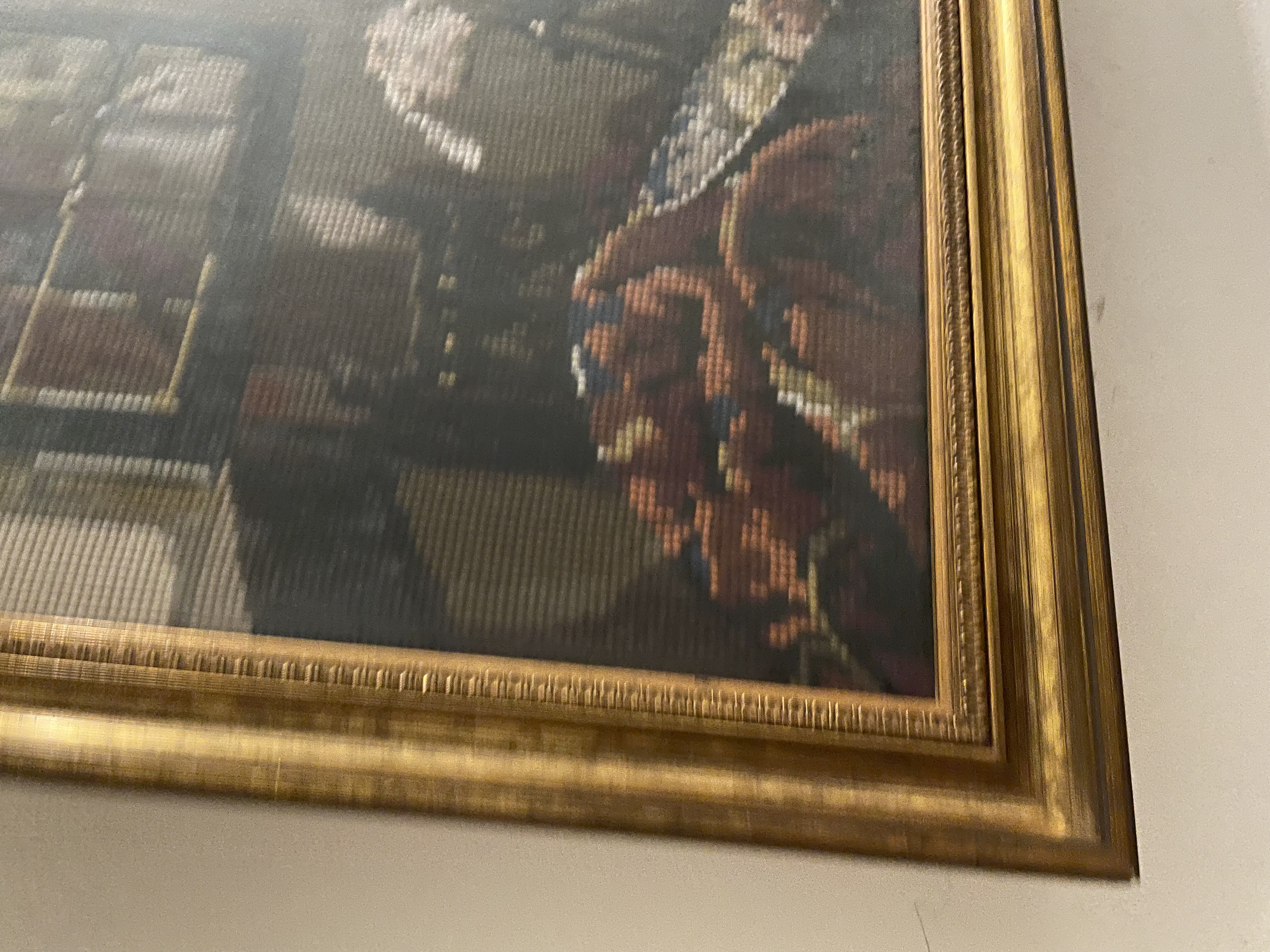 Naaldkunst naar schildrij van Vermeer, Lezende vrouw Art Gallery Amsterdam – foto 2 – kavel bij GSD Auctions, Zoeterwoude