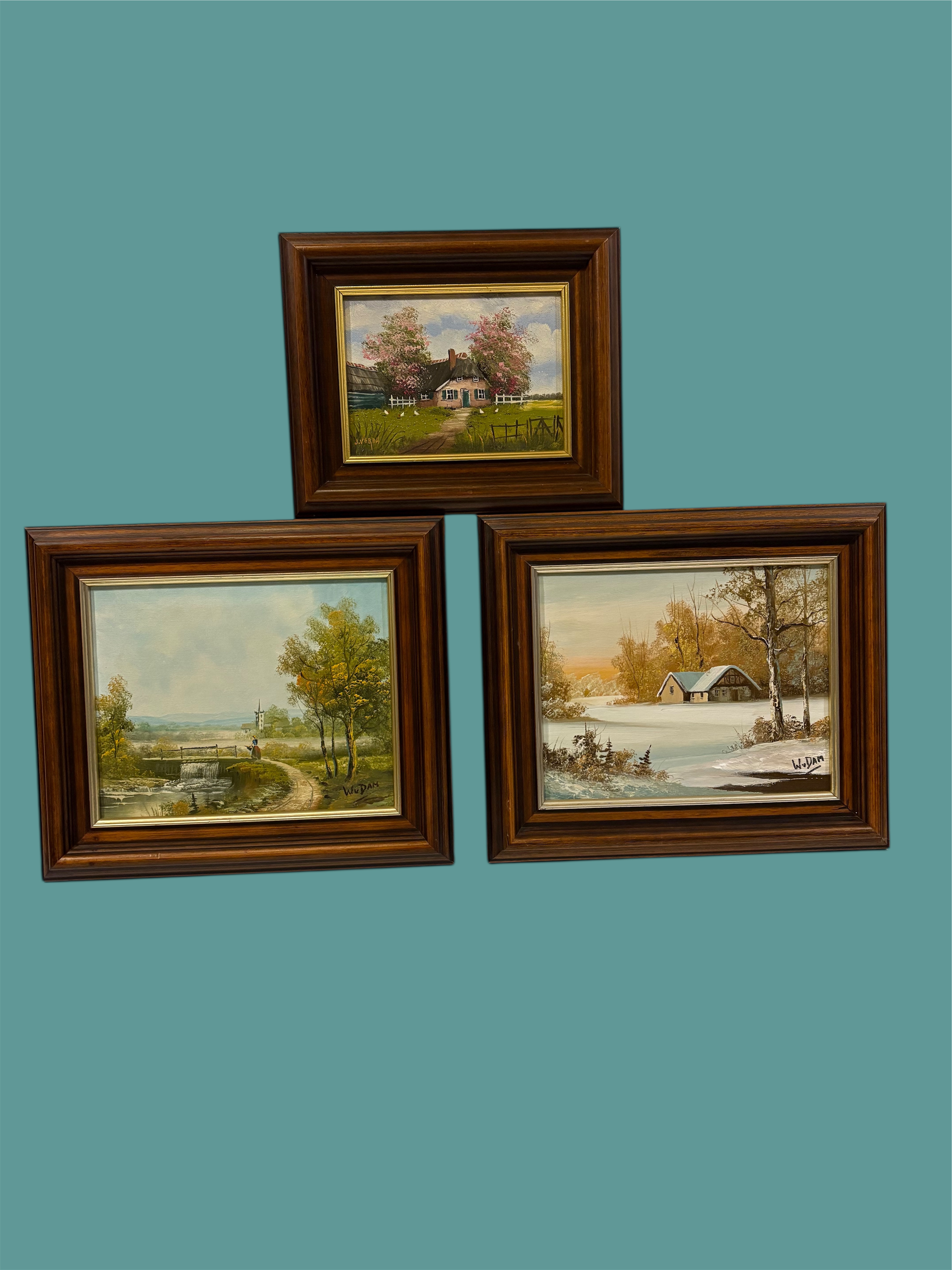Olieverf schildrijen van W.v.Dam en J.Verda (3 stuks totaal) – foto 2 – kavel bij GSD Auctions, Zoeterwoude