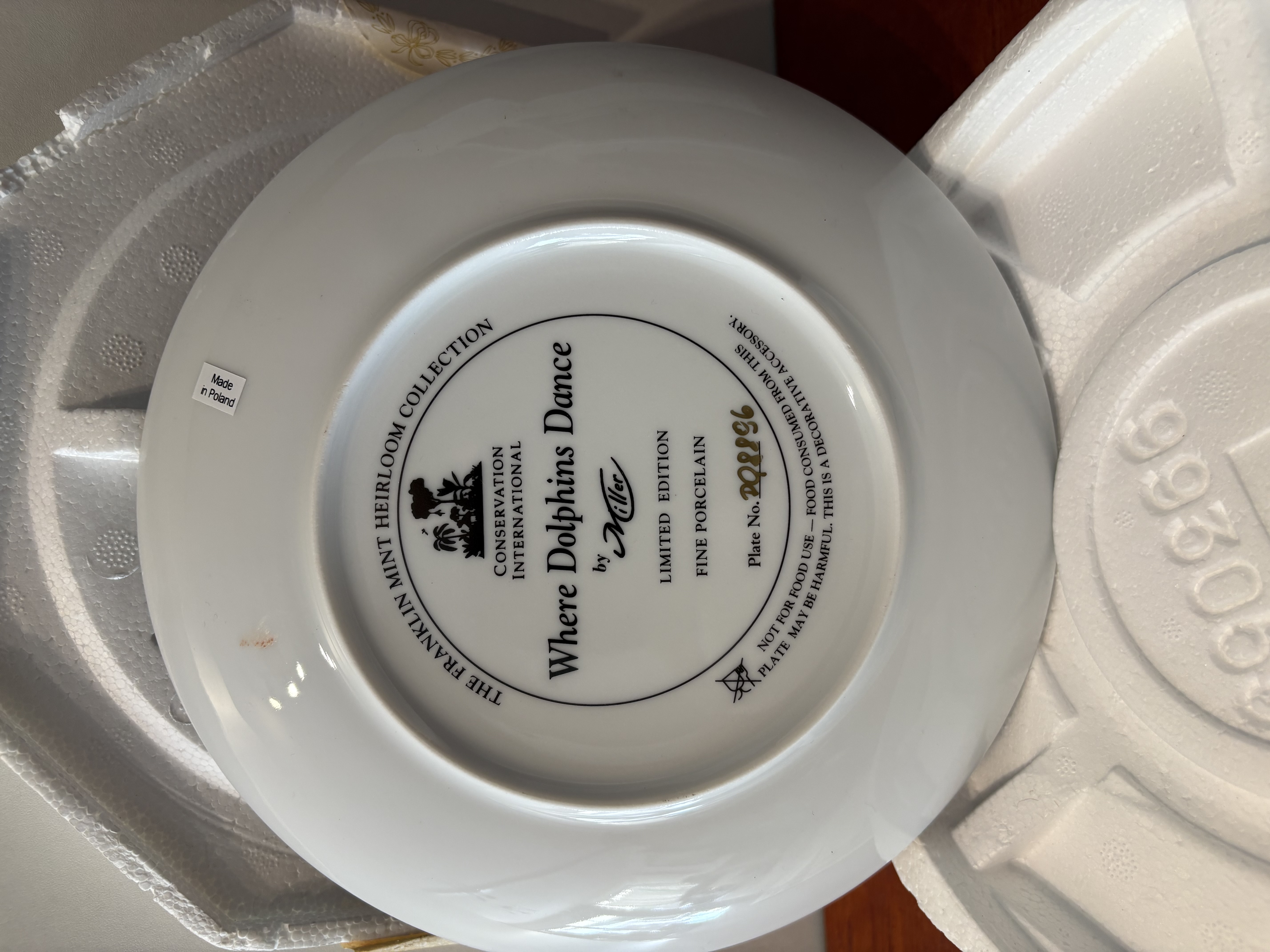 Wandbord "The Franklin Mint" met certificaat Dolfijn – foto 4 – kavel bij GSD Auctions, Zoeterwoude