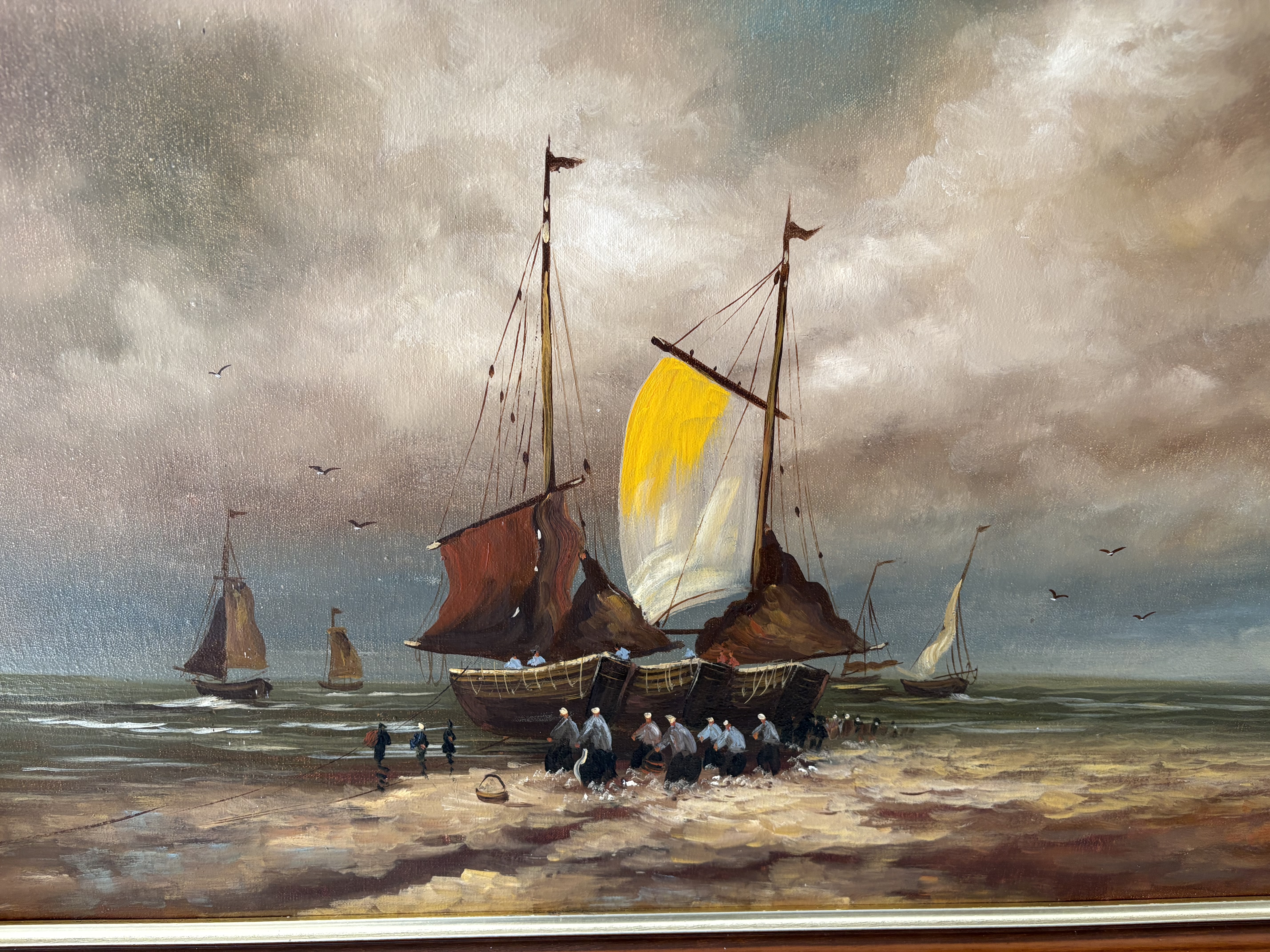 Zeegezicht met vissersboten" gesignaleerd J.Kok – foto 4 – kavel bij GSD Auctions, Zoeterwoude
