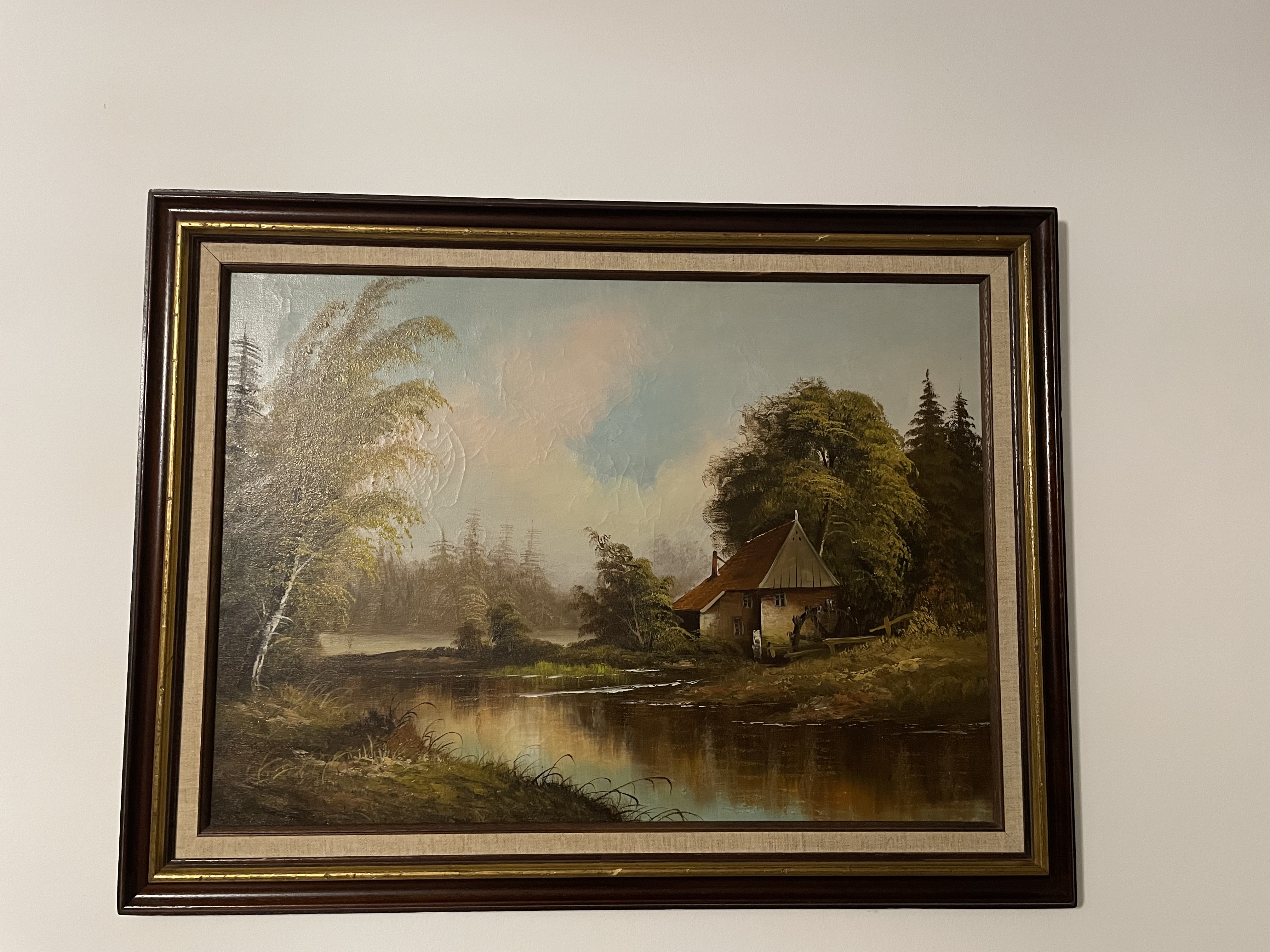 Schilderij molenaars huis (Duitse watermolen replica van schildrij W.Cats) – foto 6 – kavel bij GSD Auctions, Zoeterwoude