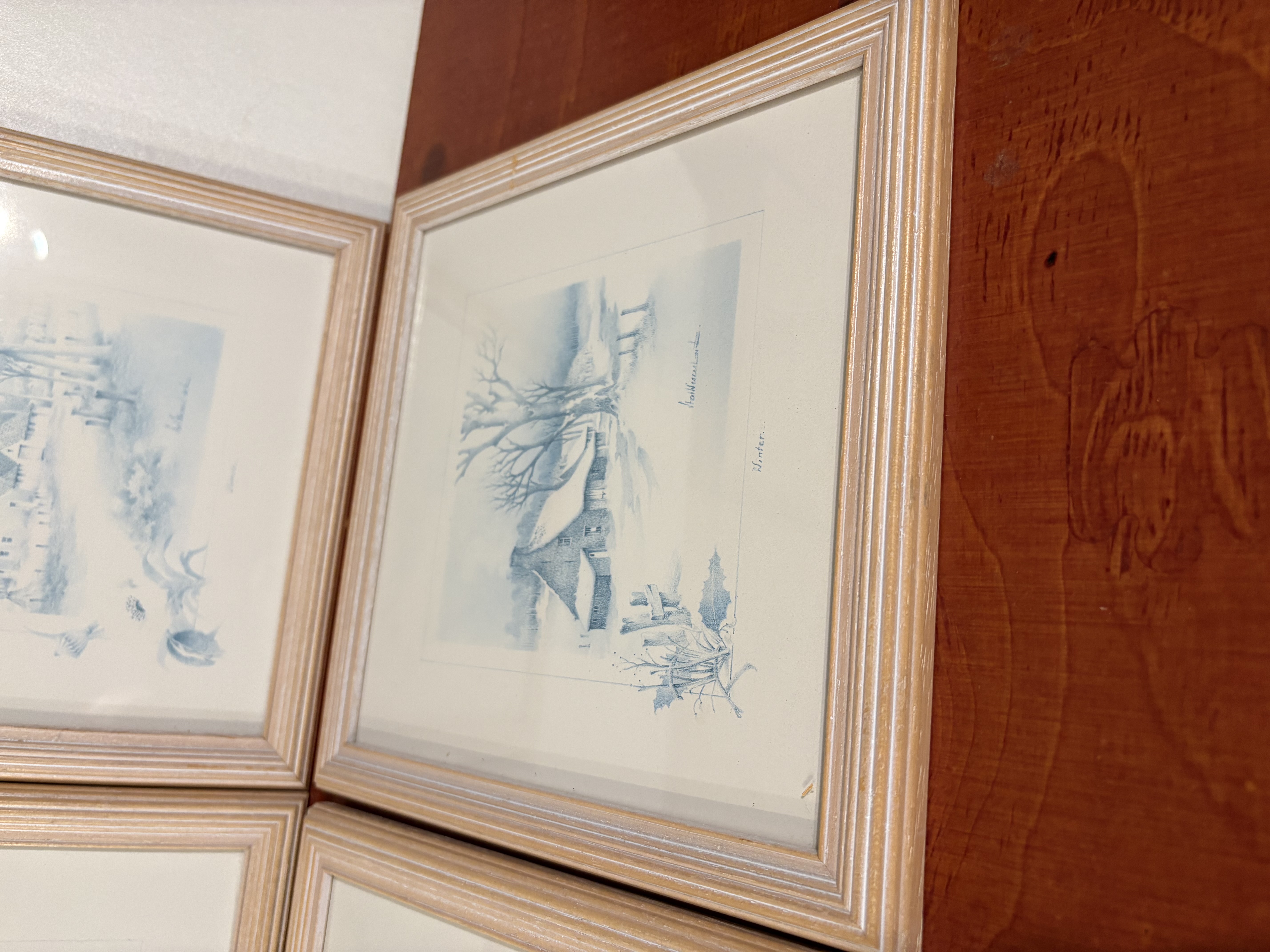 Set van 4 ingelijste ets van 4 seizoenen – foto 5 – kavel bij GSD Auctions, Zoeterwoude