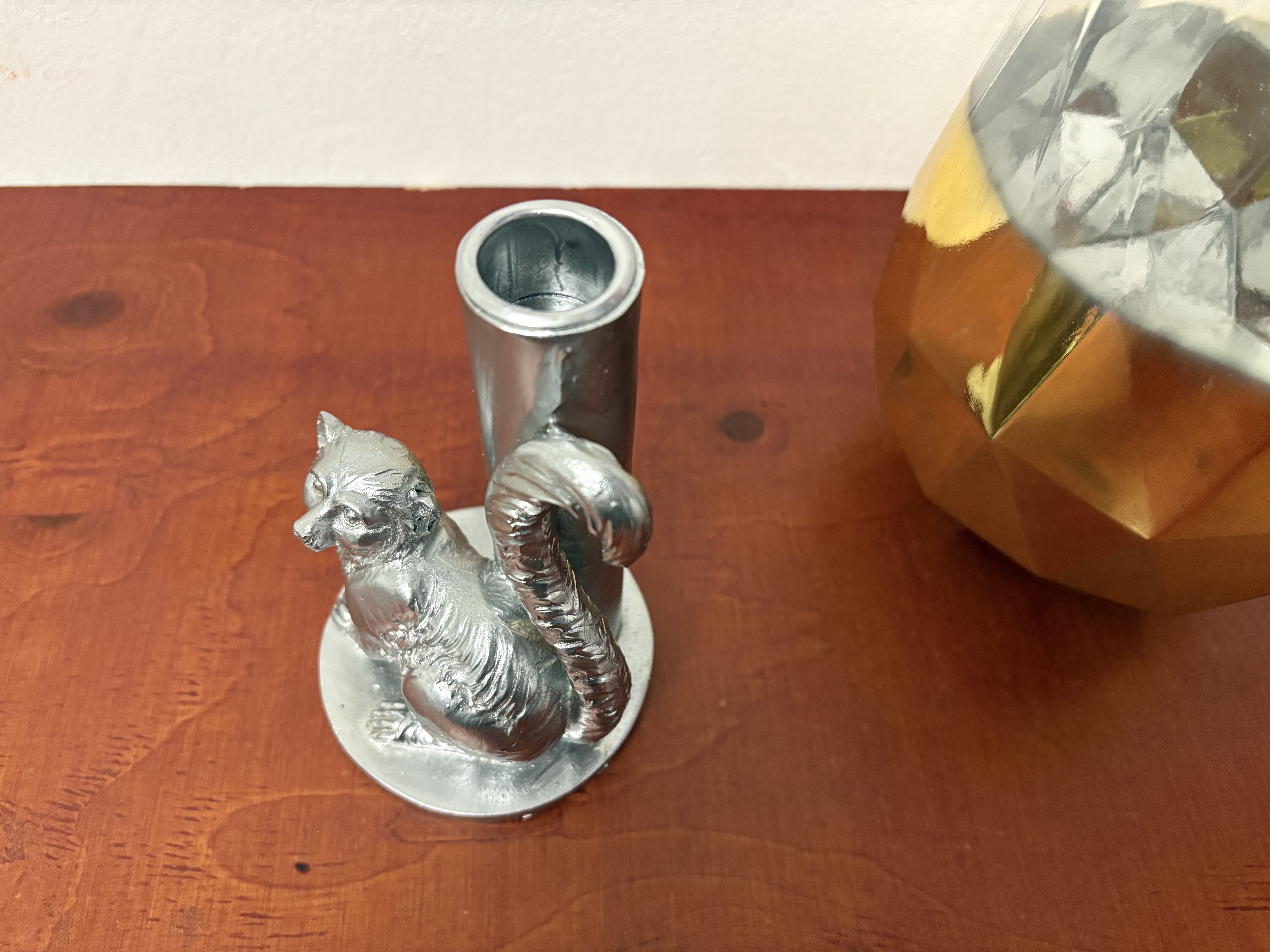 Kandelaar en glazen lichthouder – foto 7 – kavel bij GSD Auctions, Zoeterwoude