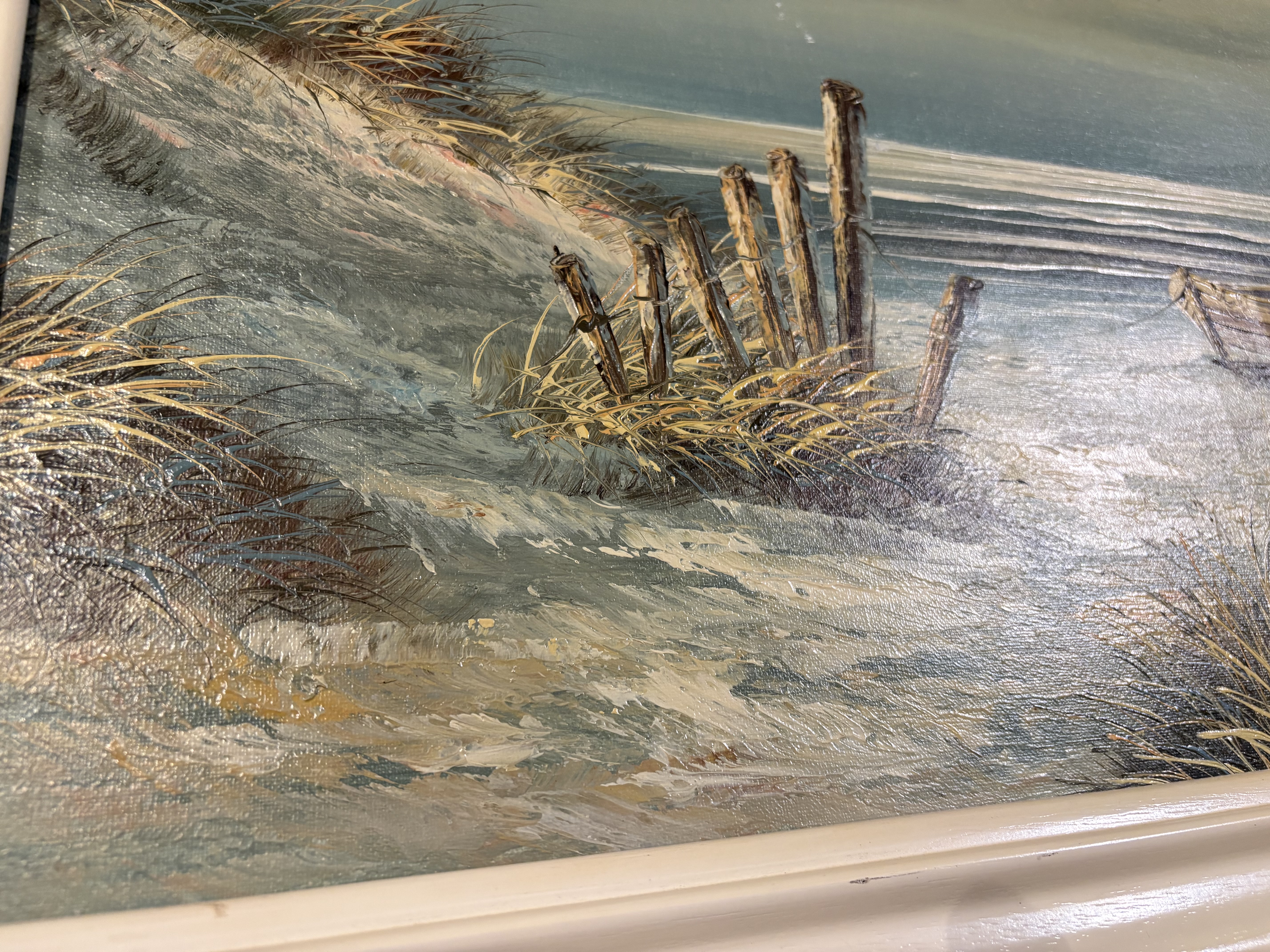 Olieverfschilderij Strand met Boot Haagse school Polo – foto 3 – kavel bij GSD Auctions, Zoeterwoude