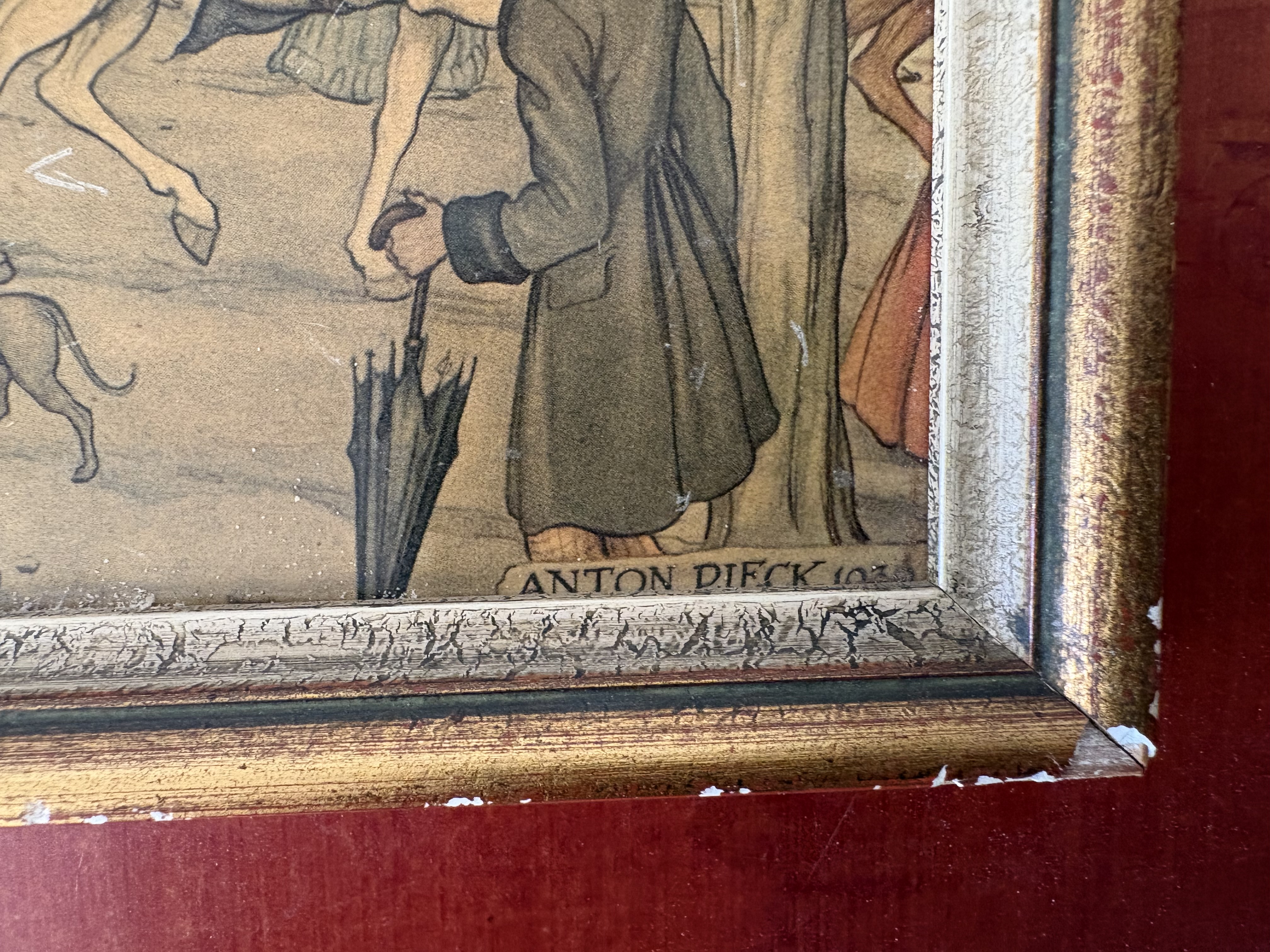 Oude ets Schilderij Anton Pieck – foto 4 – kavel bij GSD Auctions, Zoeterwoude