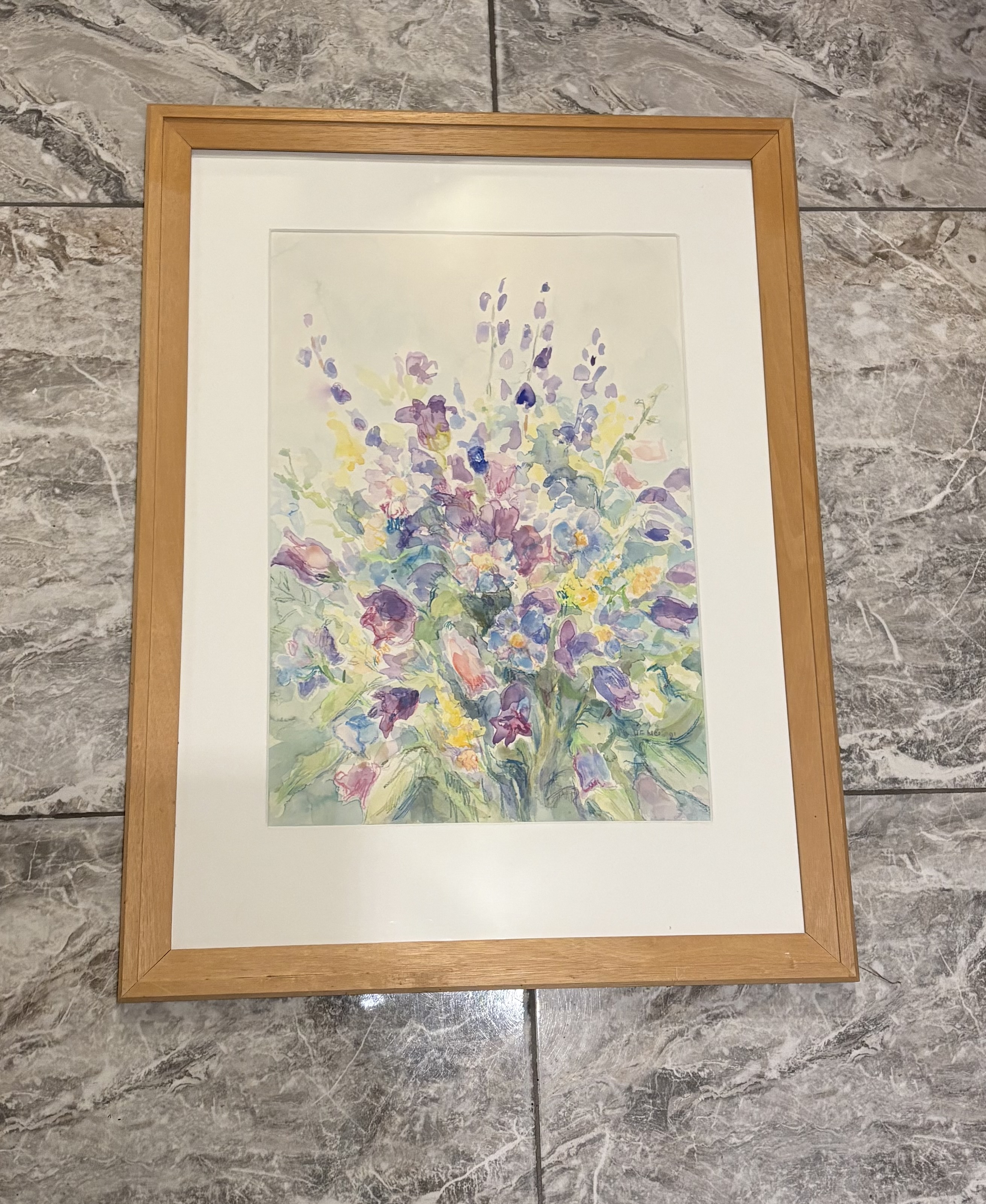 Aquarel schilderij "Een boeket wilde bloemen" gesignaleerd – foto 2 – kavel bij GSD Auctions, Zoeterwoude
