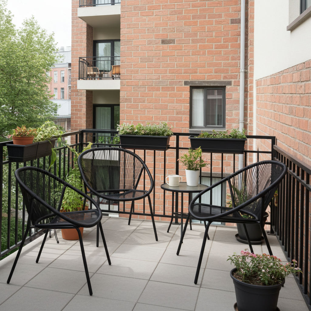 Ambiance lounge tuinstoel draad zwart set van 8 – foto 4 – kavel bij GSD Auctions, Zoeterwoude