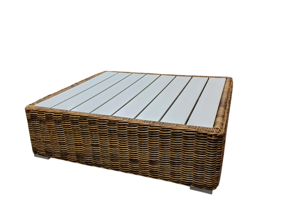 Long island footstool 100x100 goldrush wicker – foto 2 – kavel bij GSD Auctions, Zoeterwoude