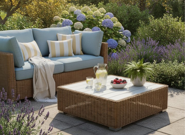 Long island footstool 100x100 goldrush wicker – foto 3 – kavel bij GSD Auctions, Zoeterwoude
