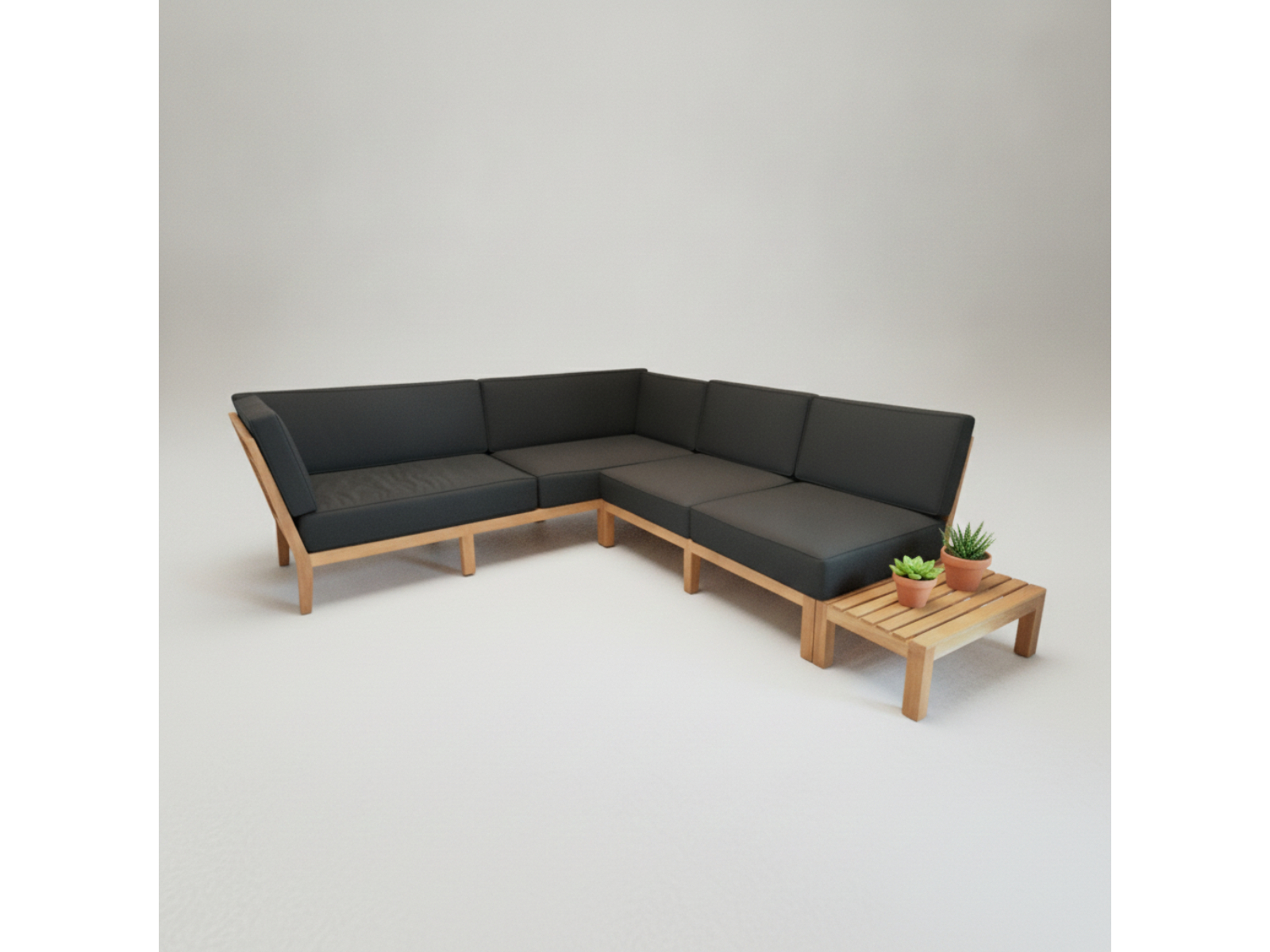 Hamilton Bay Dynamo loungehoek 3-delig teak + kussens black – foto 3 – kavel bij GSD Auctions, Zoeterwoude
