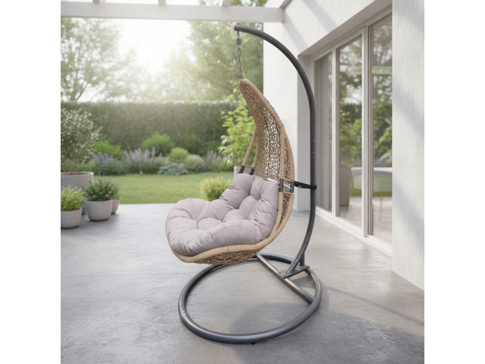 Hamilton Bay Hangstoel EGG, KD-FOLDABLE taupe frame, Taupe – foto 2 – kavel bij GSD Auctions, Zoeterwoude