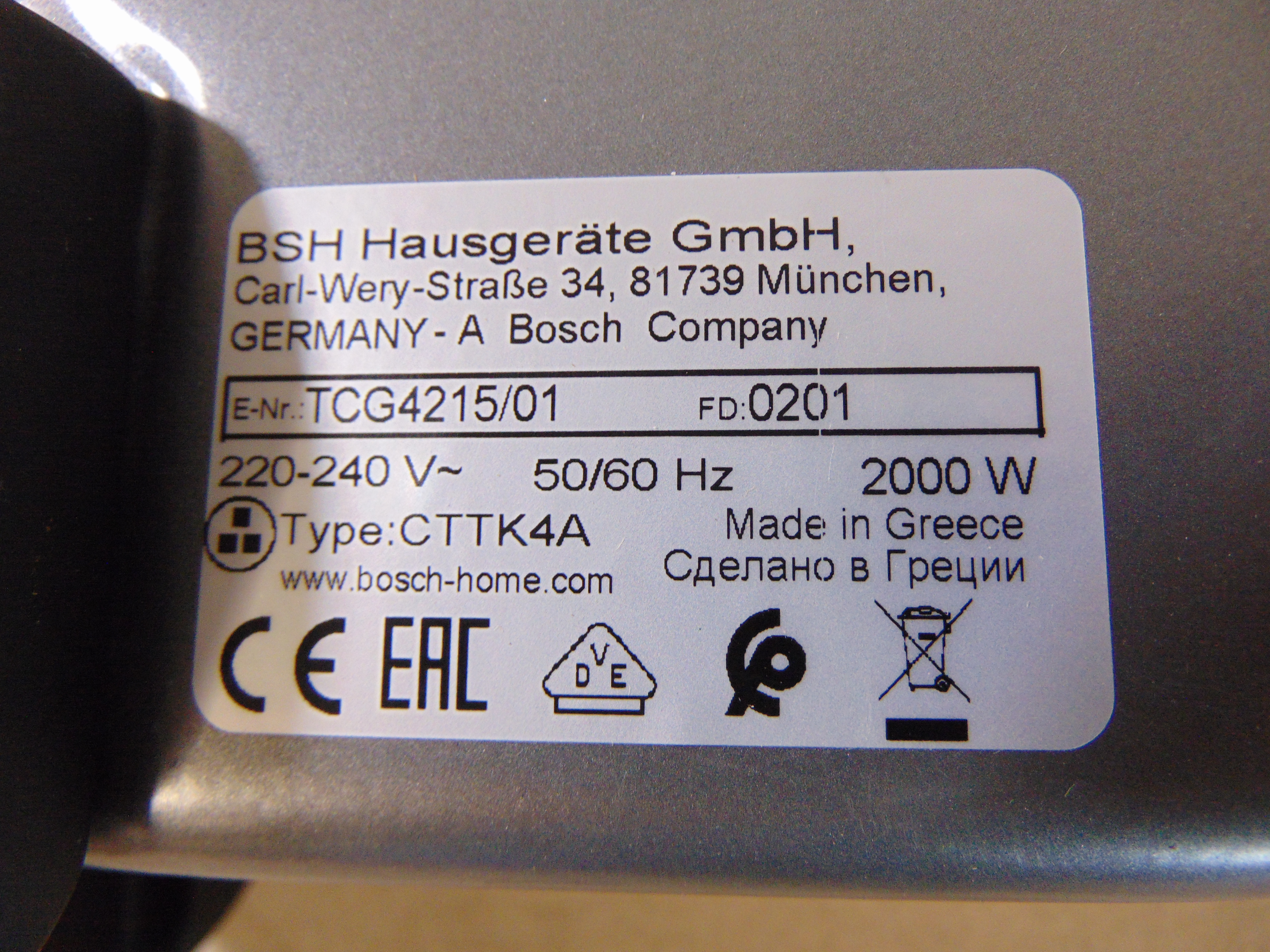 Bosch TCG4215 Contactgrill Elektrisch Zwart – foto 4 – kavel bij GSD Auctions, Zoeterwoude