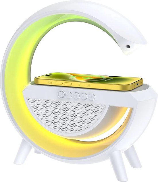 Bluetooth speaker met Draadloze telefoon lader - Wireless charger - Nacht lamp - Sfeerlamp – foto 4 – kavel bij GSD Auctions, Zoeterwoude