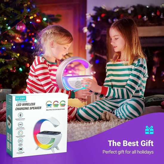 Bluetooth speaker met Draadloze telefoon lader - Wireless charger - Nacht lamp - Sfeerlamp – foto 5 – kavel bij GSD Auctions, Zoeterwoude