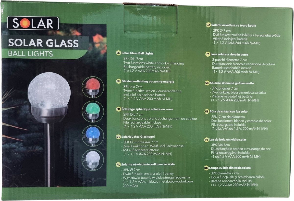 5xSolar Glass Ball Lights wit en gekleurd – foto 2 – kavel bij GSD Auctions, Zoeterwoude