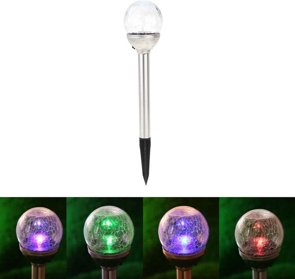 5xSolar Glass Ball Lights wit en gekleurd – foto 3 – kavel bij GSD Auctions, Zoeterwoude