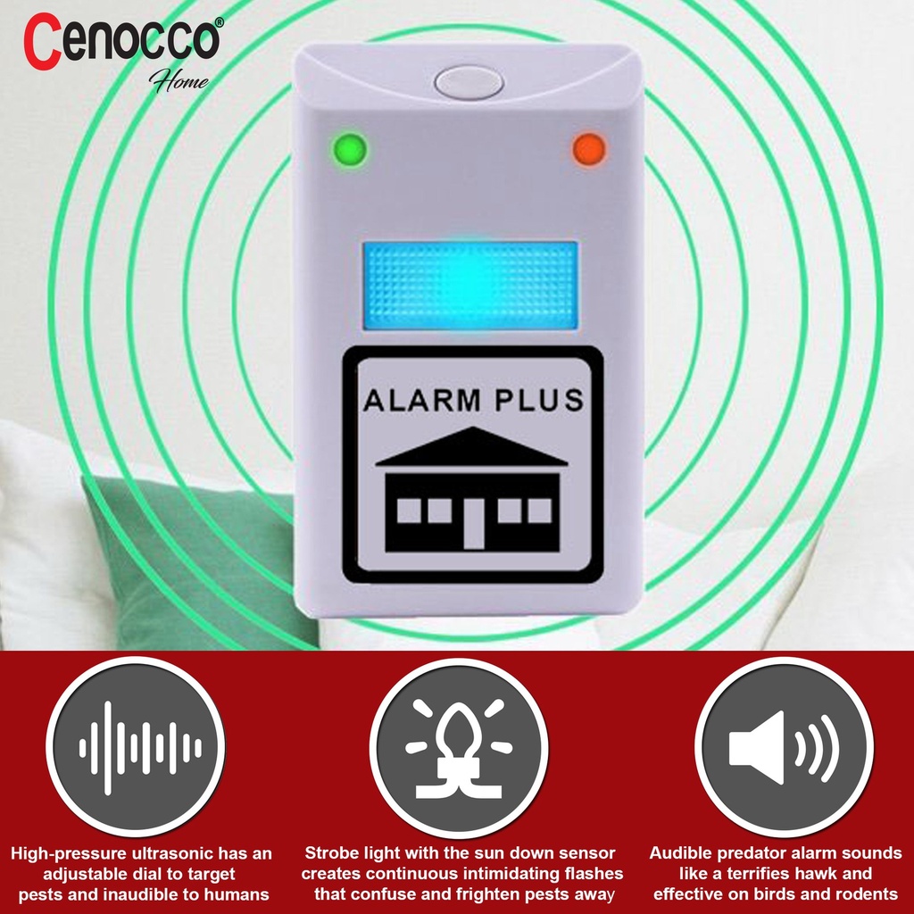 Cenocco CC-0046: Ultrasoon ongediertealarm met infraroodsensor-230volt – foto 5 – kavel bij GSD Auctions, Zoeterwoude