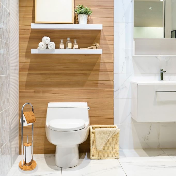 Toiletaccessoires set bamboe en Rvs 80cm(788) – foto 2 – kavel bij GSD Auctions, Zoeterwoude
