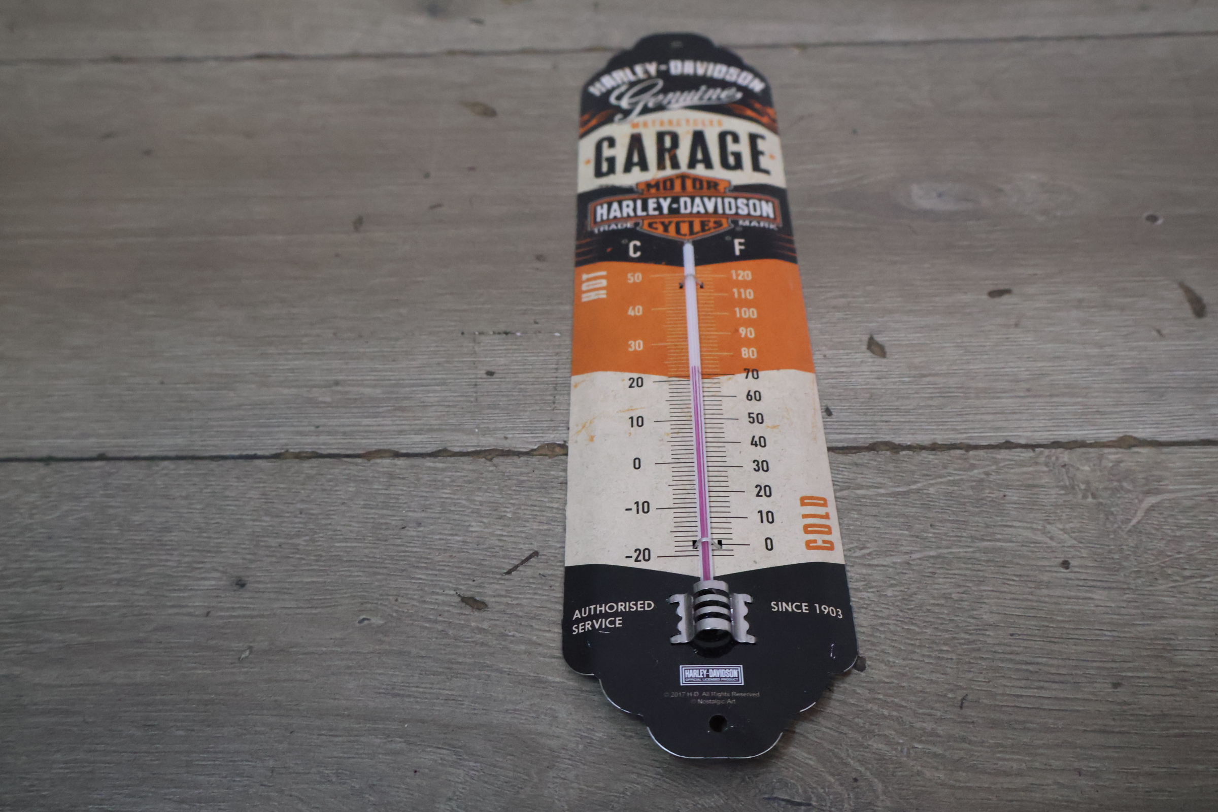 Harley-Davidson metalen wand thermometer – foto 4 – kavel bij GSD Auctions, Zoeterwoude